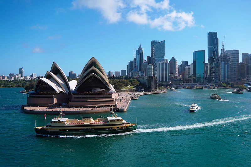 Sydney Opera House and harbour cityscape on a bright day capturing the spirit of Sydney racing culture