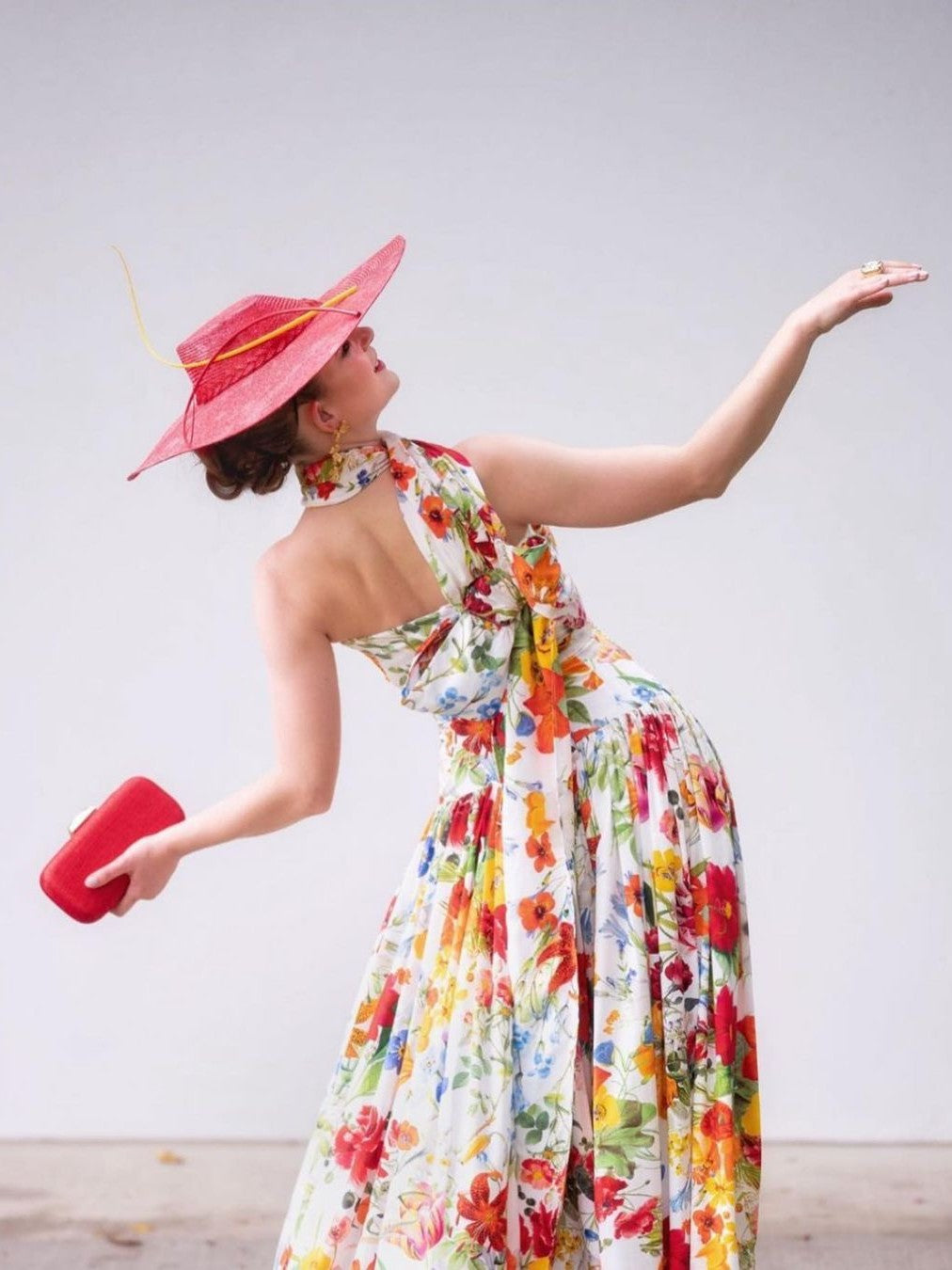 Kathryn Lee Millinery headwear at the races - social media style feature with bespoke hat