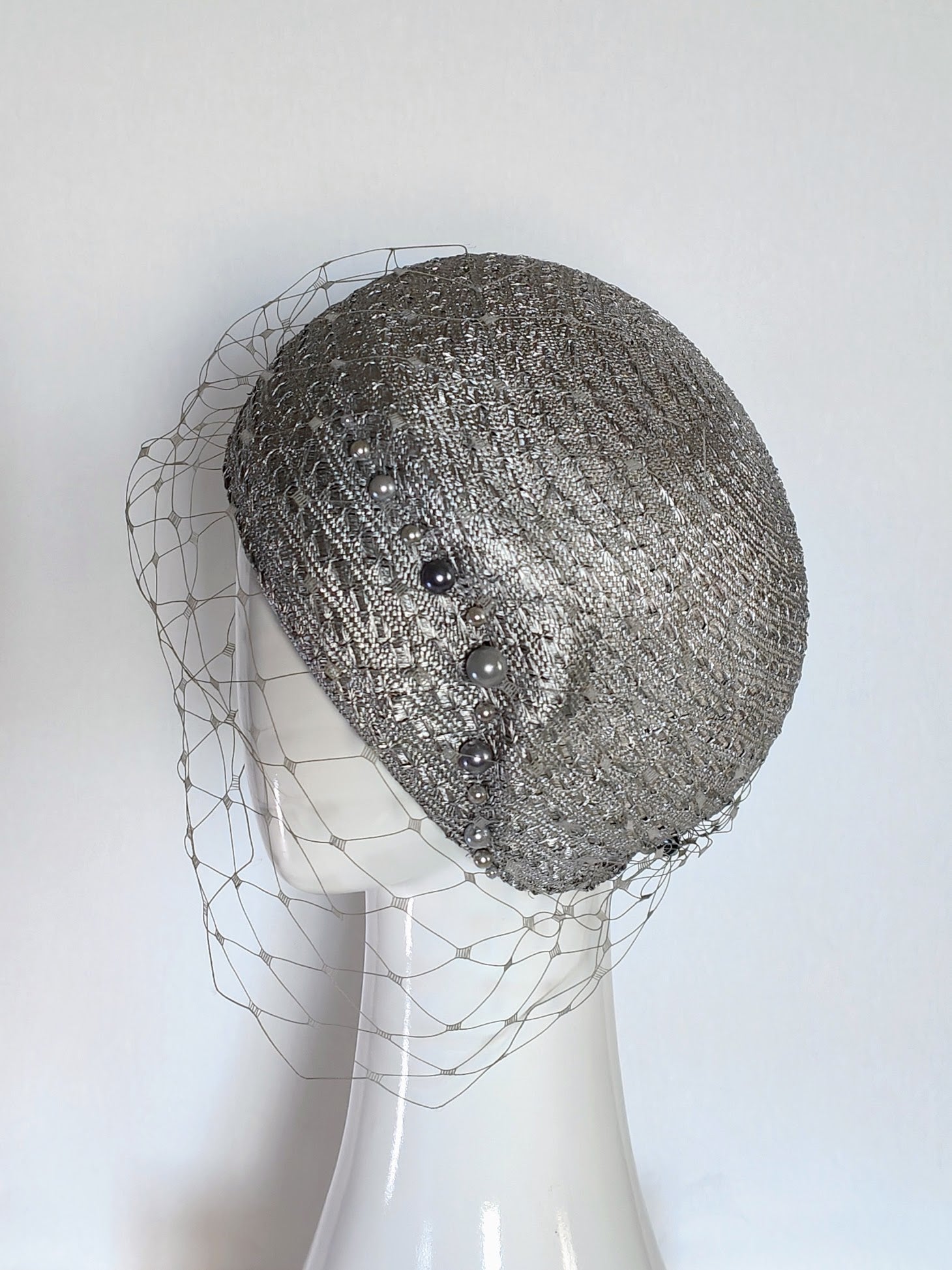 Kathryn Lee Millinery Alice beret featuring straw and pearl – Australian couture headwear