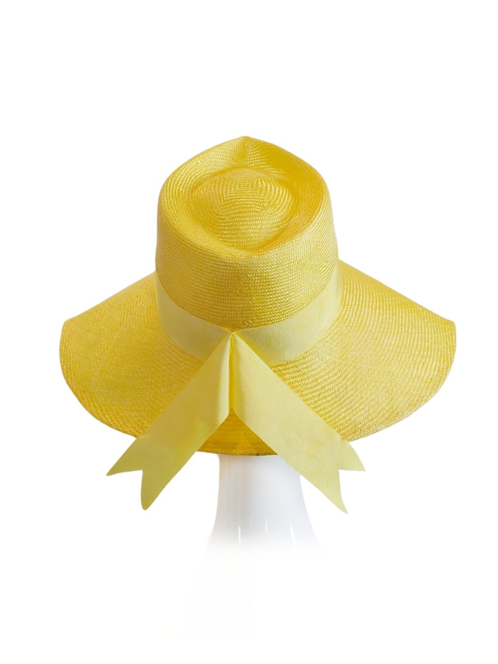 Bespoke Yellow fedora Arabella – couture millinery for Royal Ascot