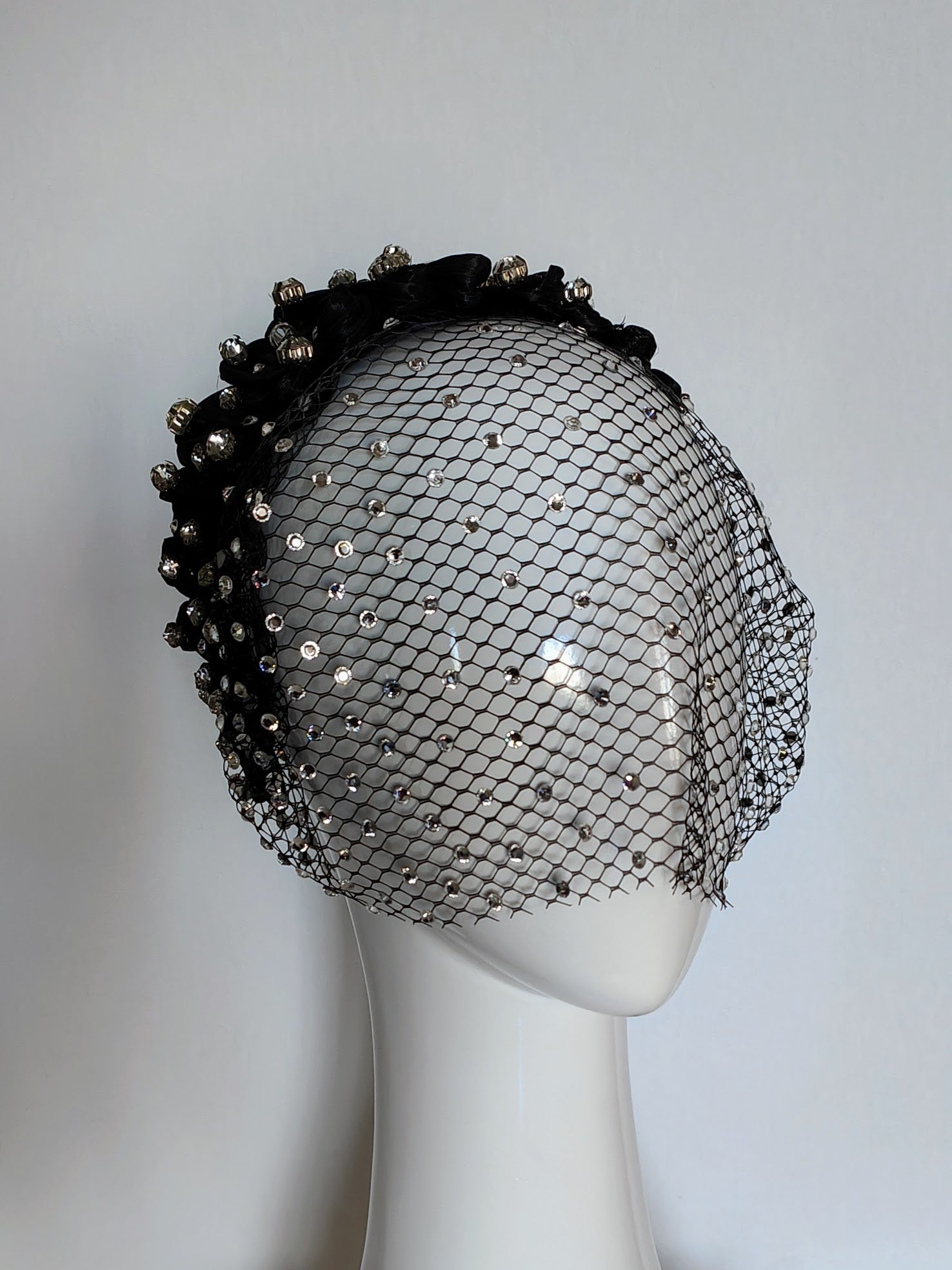 Bespoke Arcadia headband crafted from silk and crystal – designed for Royal Randwick by Kathryn Lee