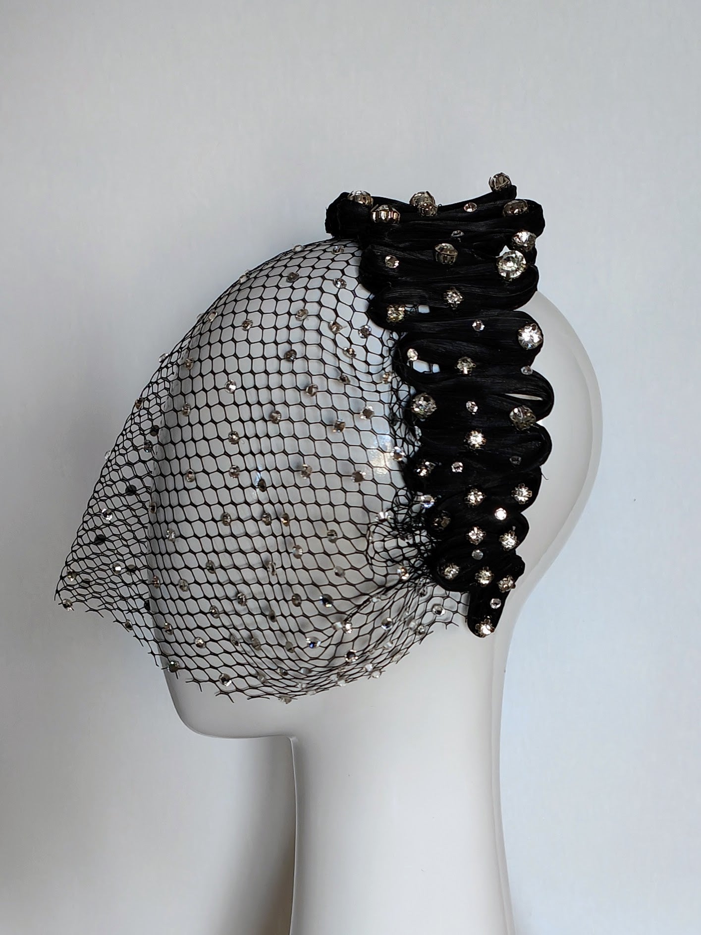 Handcrafted Black headband Arcadia – Kathryn Lee bespoke collection
