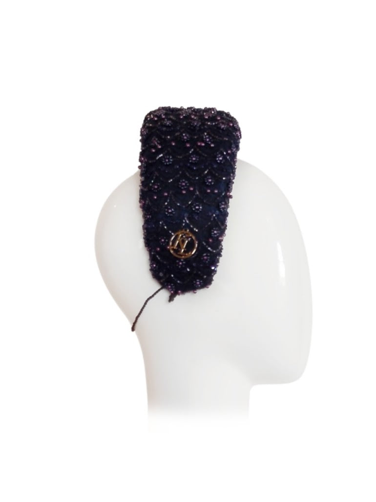 Bespoke Azur headband crafted from lace and pearl – designed for race day by Kathryn Lee