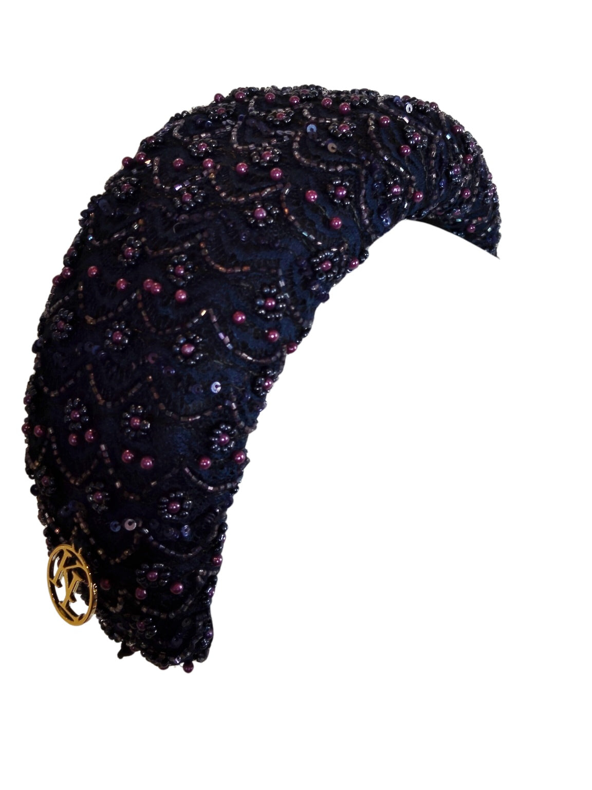 Kathryn Lee Millinery Azur headband featuring lace and pearl – Australian couture headwear