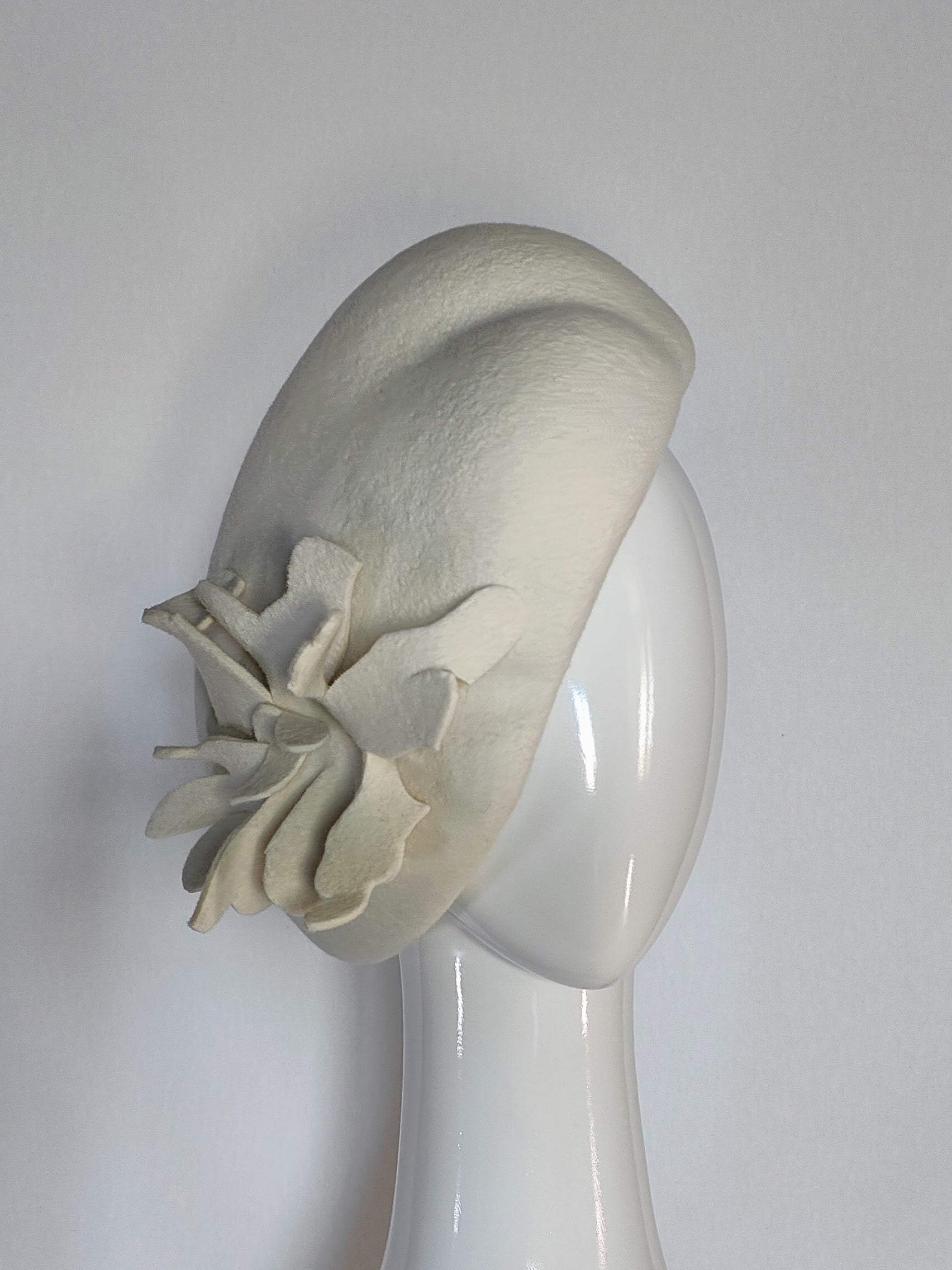 Bespoke Brianne beret crafted from felt – designed for fashions on the field by Kathryn Lee