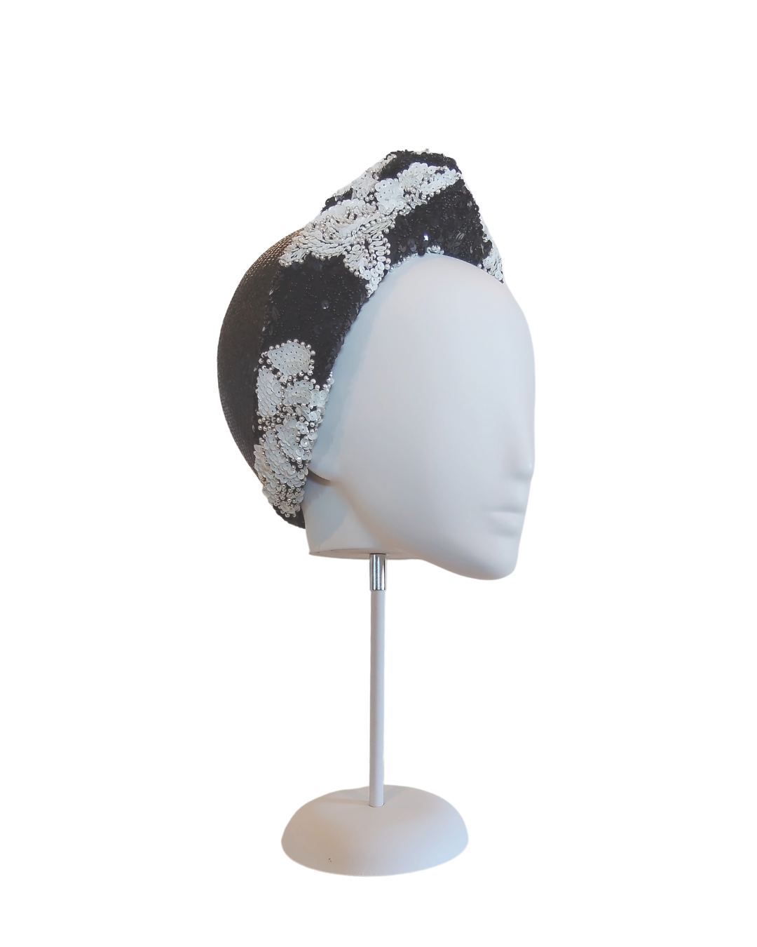 Bespoke Carmen turban crafted from straw – designed for garden party by Kathryn Lee
