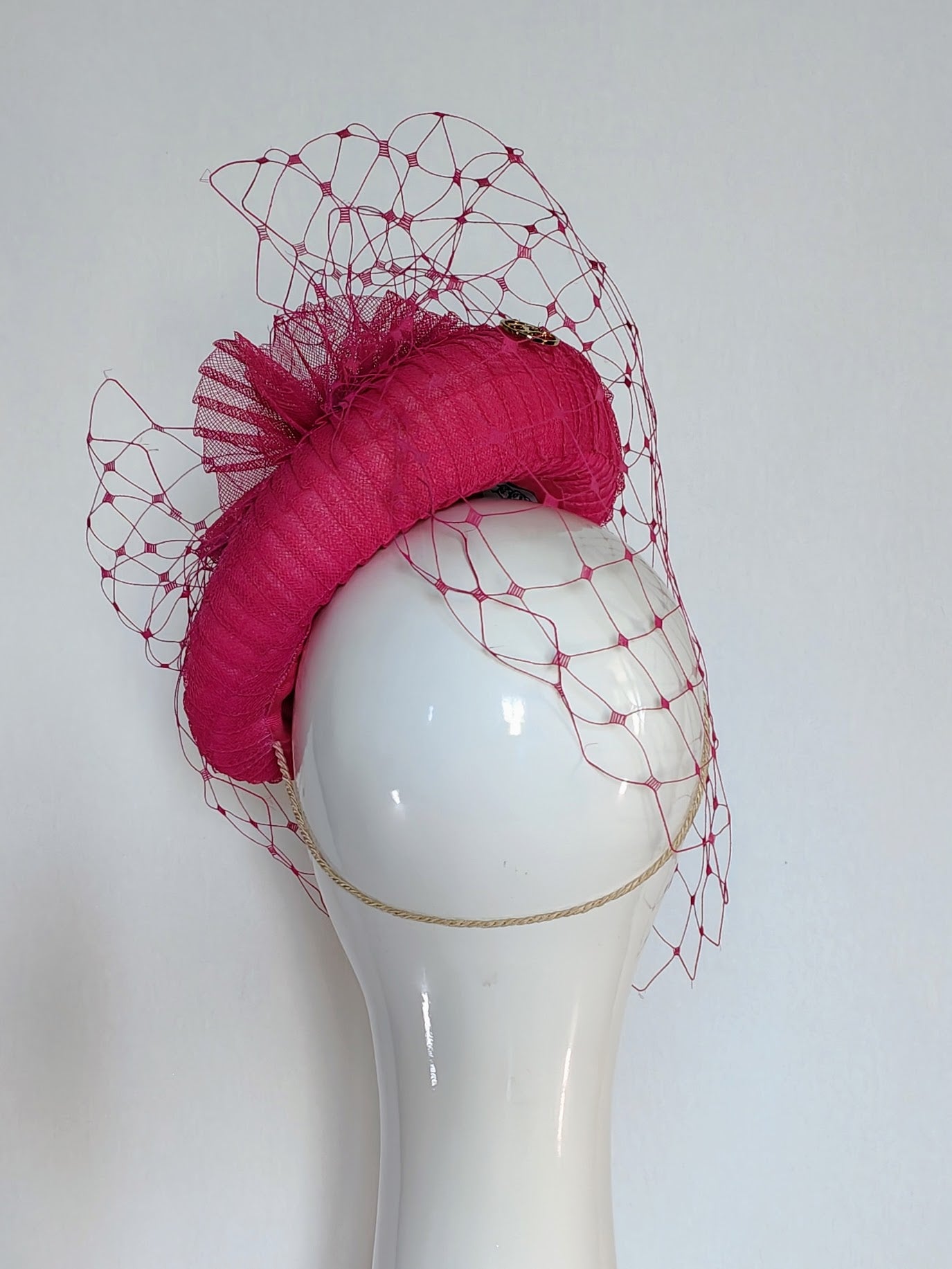 Australian milliner Kathryn Lee – Cerise Hot pink cap