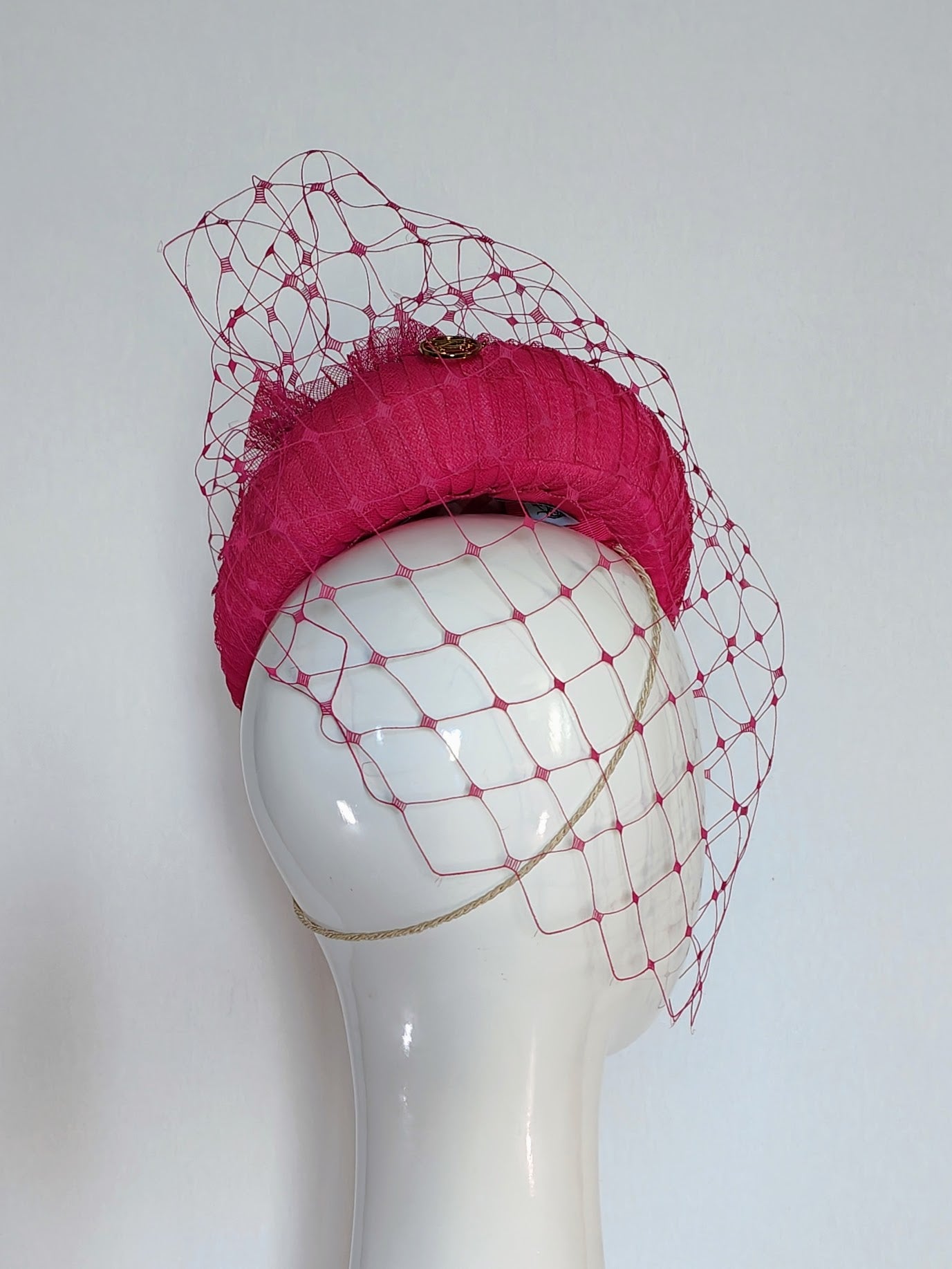 Cerise handcrafted cap – perfect for garden party and Kentucky Derby