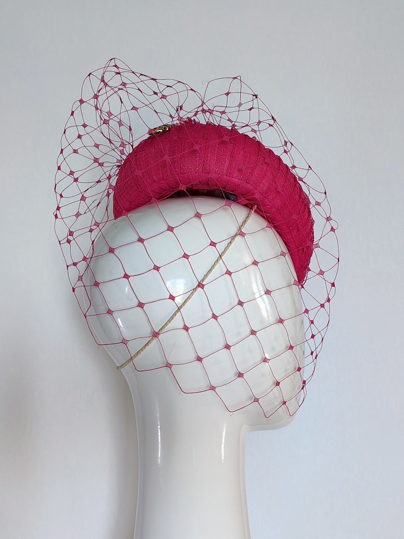 Bespoke Hot pink cap Cerise – couture millinery for wedding