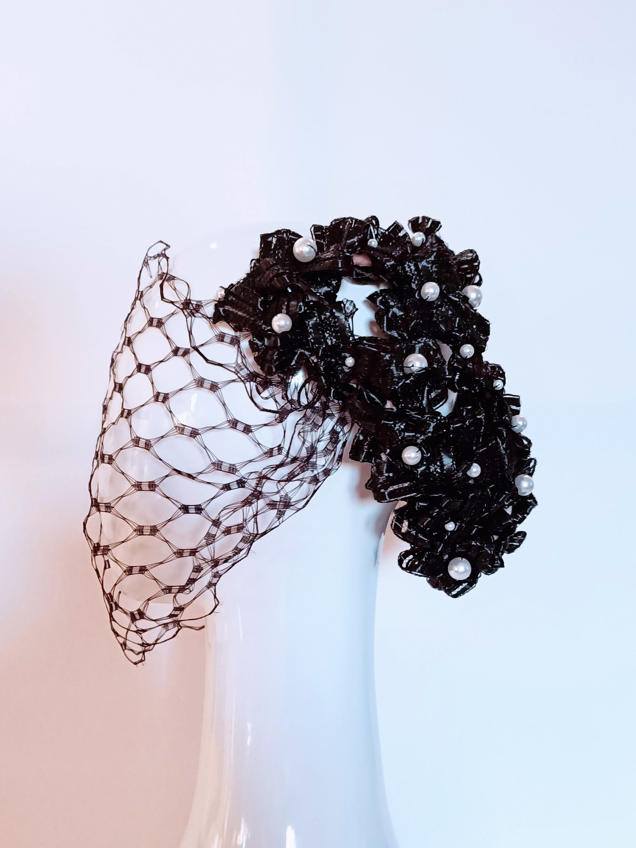 Charlotte handcrafted headpiece crafted from pearl – perfect for wedding and Kentucky Derby