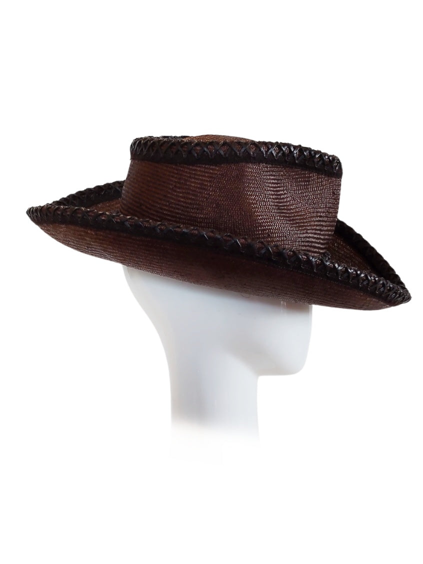 Coco by Kathryn Lee Millinery – bespoke Brown hat for race day