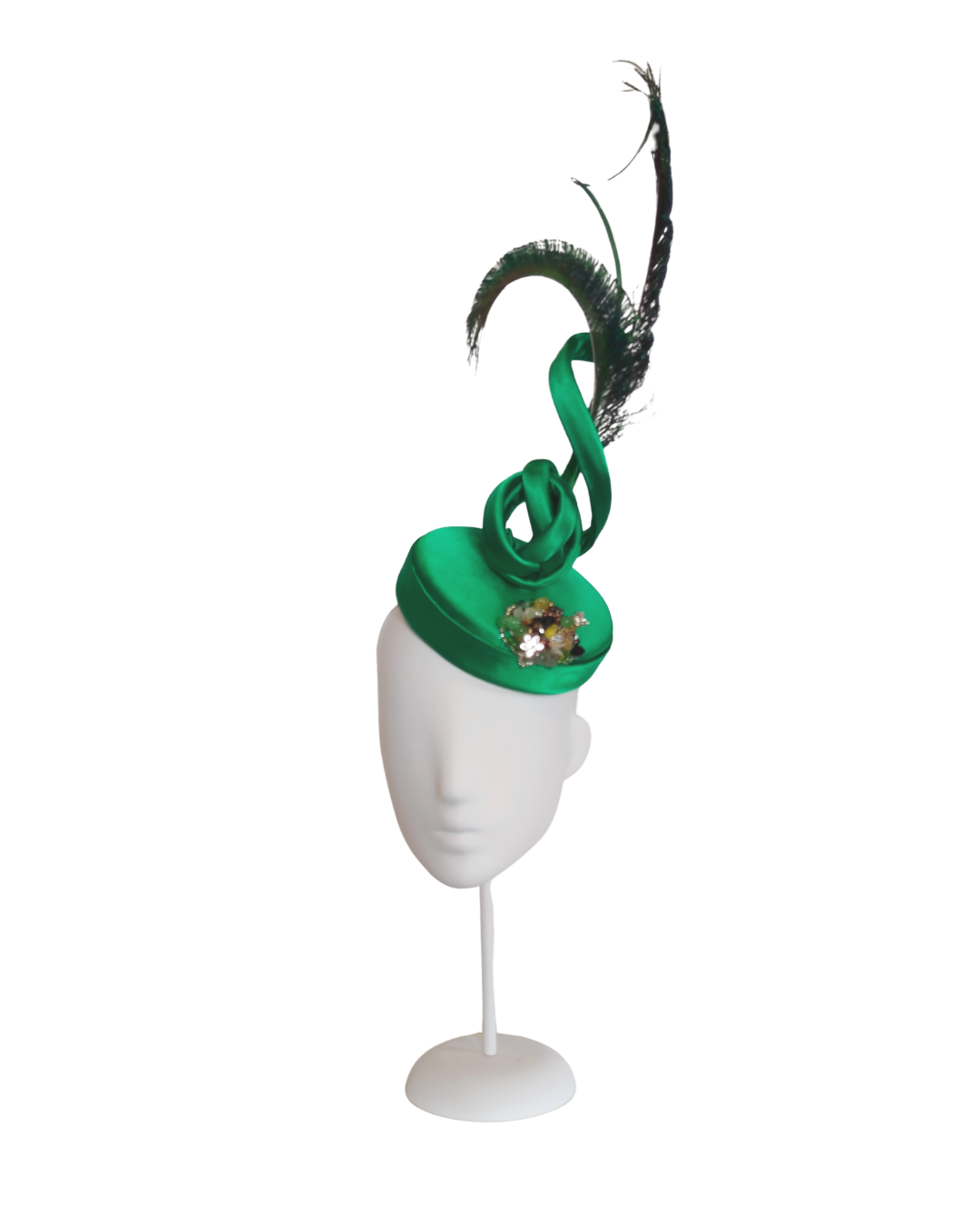 Bespoke Emerald beret Emerald City – couture millinery for fashions on the field