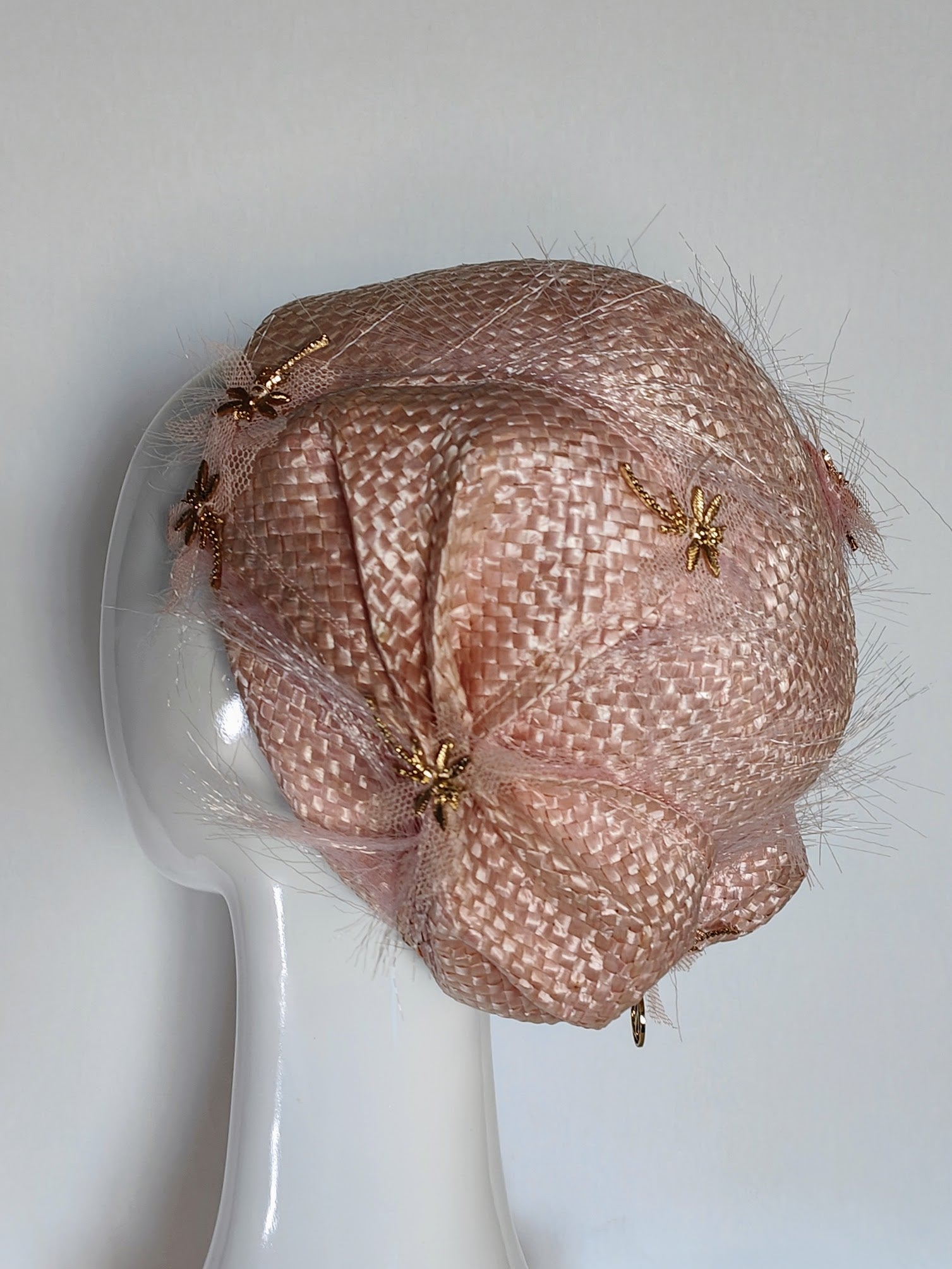 Estelle by Kathryn Lee Millinery – bespoke Pink pillbox hat for wedding