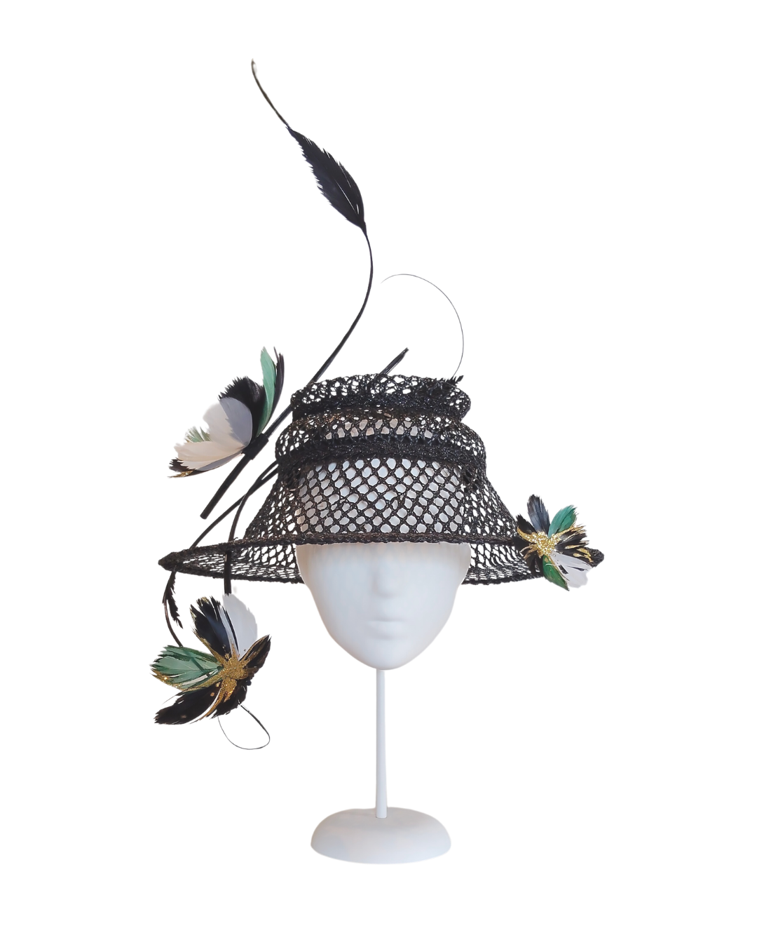 Flower Power by Kathryn Lee Millinery – bespoke Black bucket hat for Royal Ascot