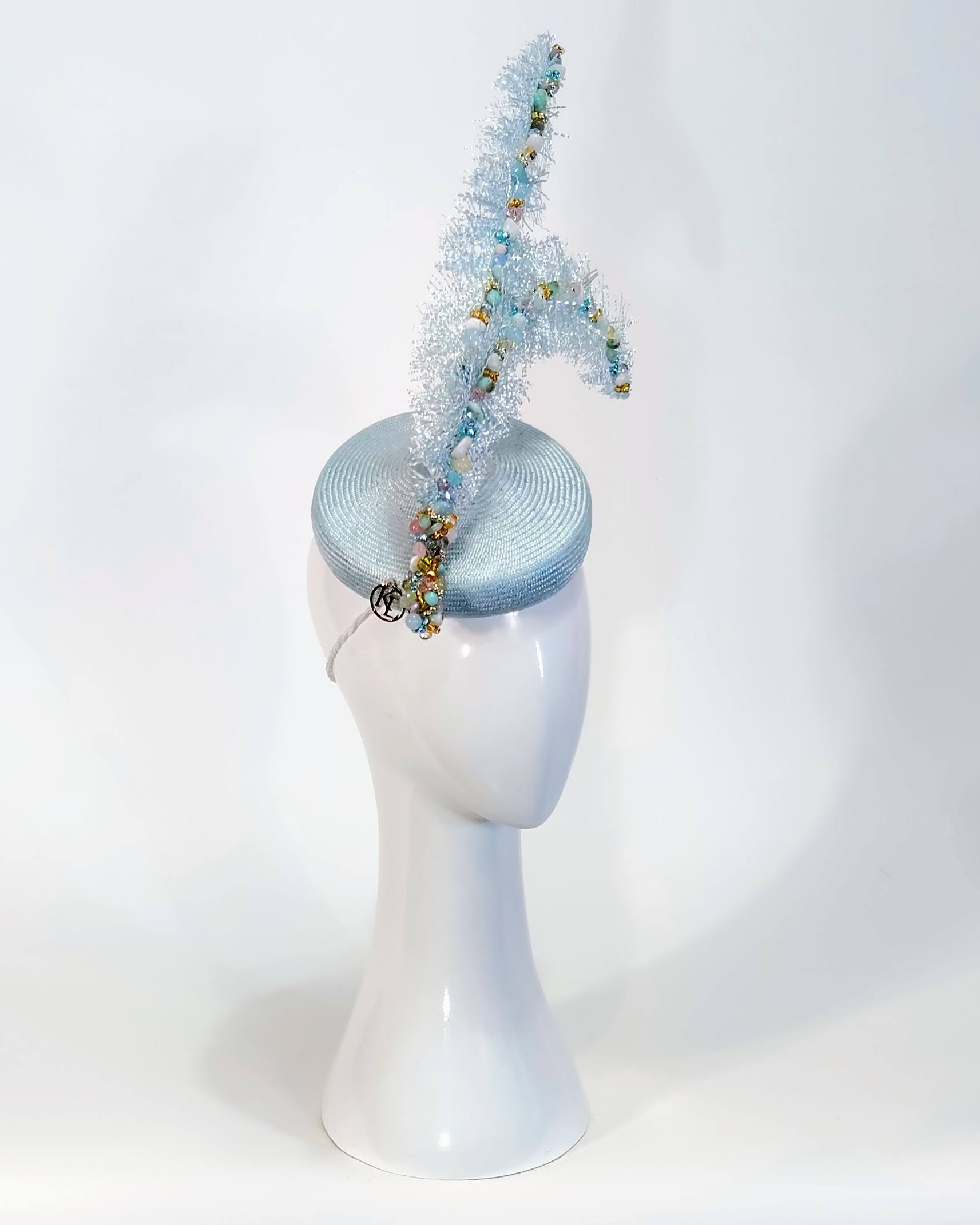 It Girl Azura handcrafted headpiece crafted from feather – perfect for garden party and Kentucky Derby