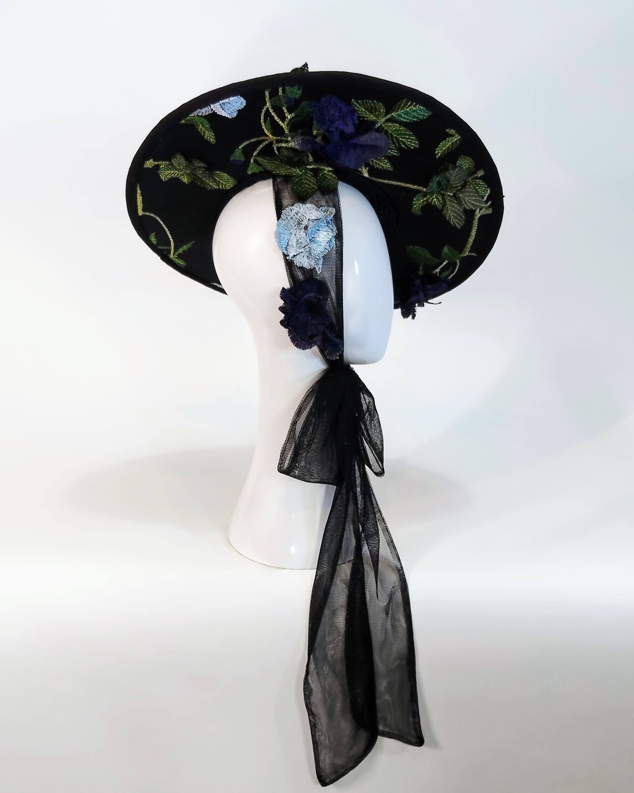 Handcrafted saucer hat It Girl Flora – Kathryn Lee bespoke collection
