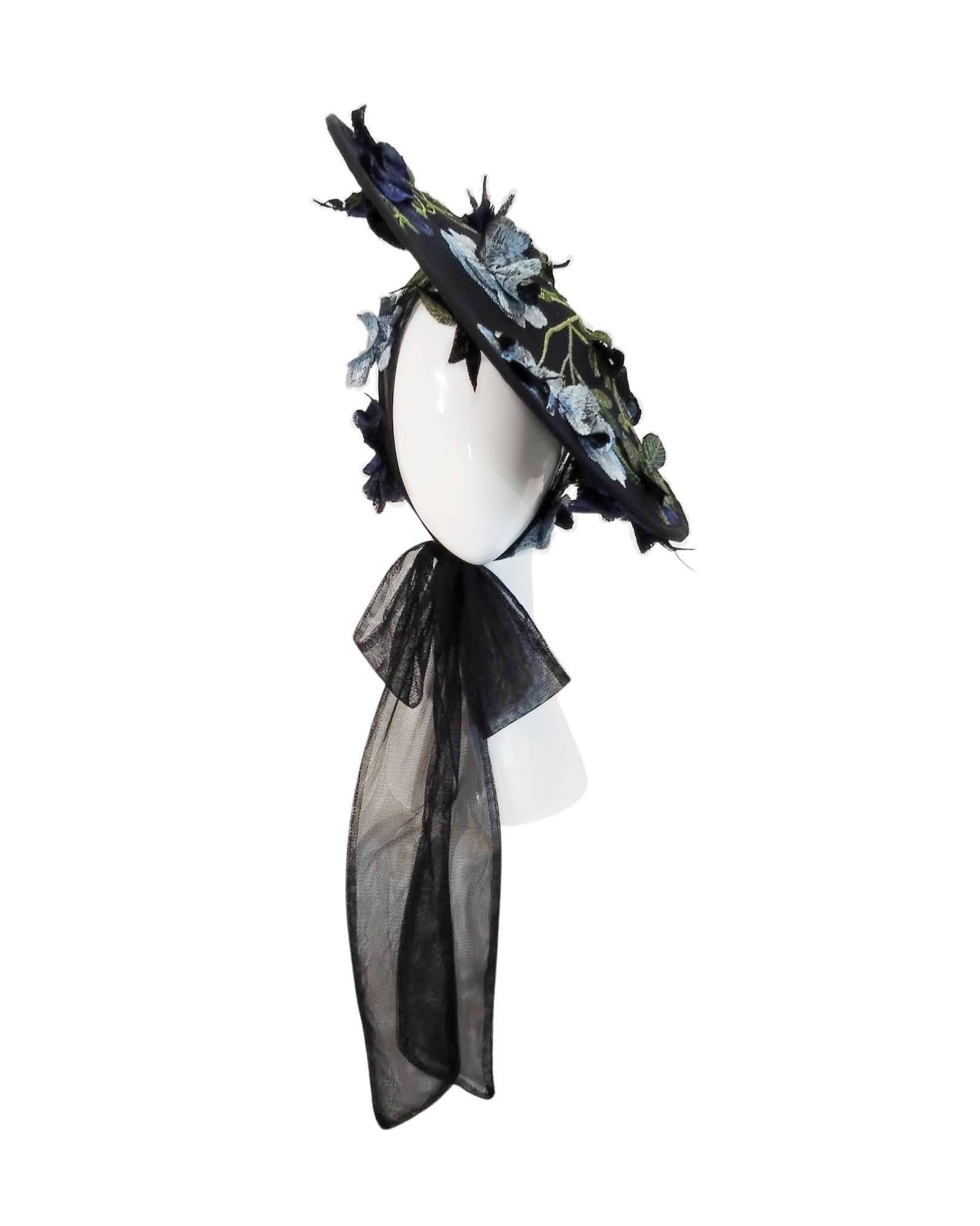 Designer saucer hat It Girl Flora – Kathryn Lee Millinery Australia