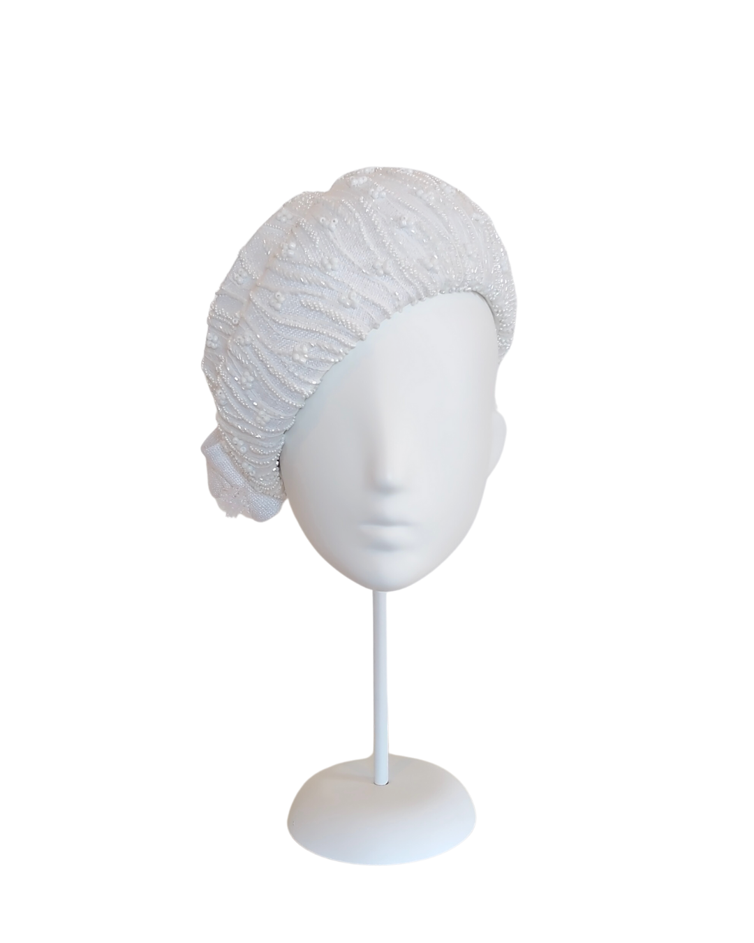 Juliet beret from the Kathryn Lee Millinery collection featuring straw and lace