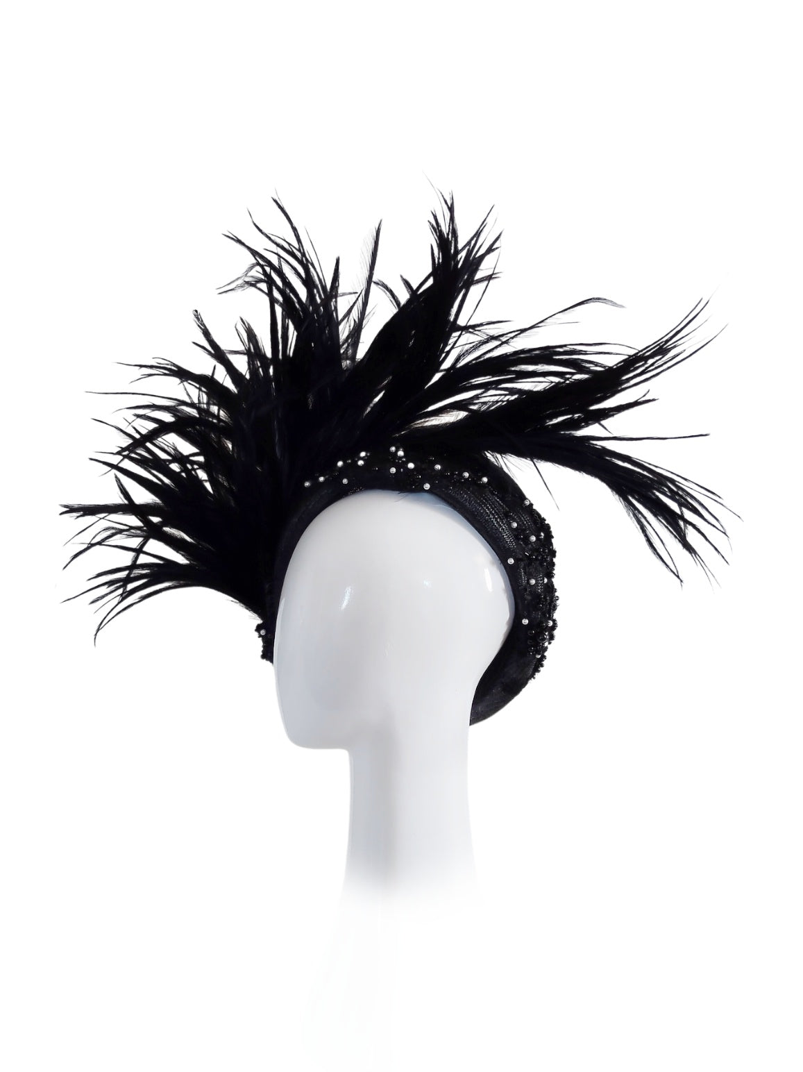 Miss Russell by Kathryn Lee Millinery – bespoke Black beret for Flemington