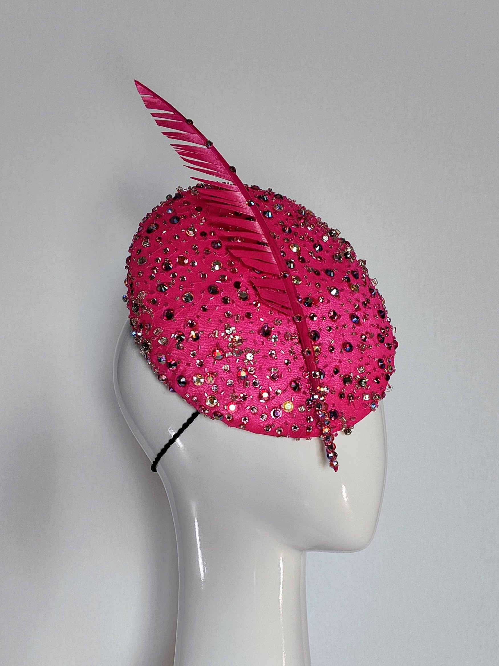 Bespoke Pink cap Paulini – couture millinery for race day