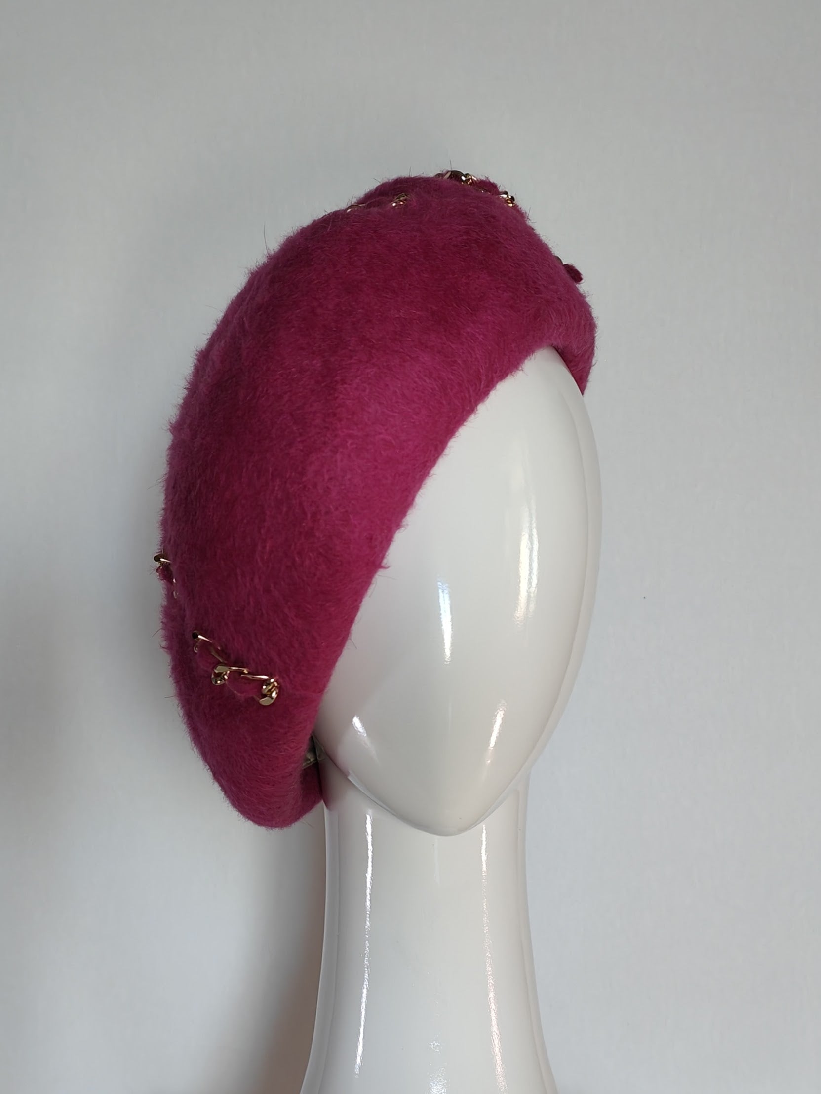 Poppy beret from the Kathryn Lee Millinery collection featuring felt