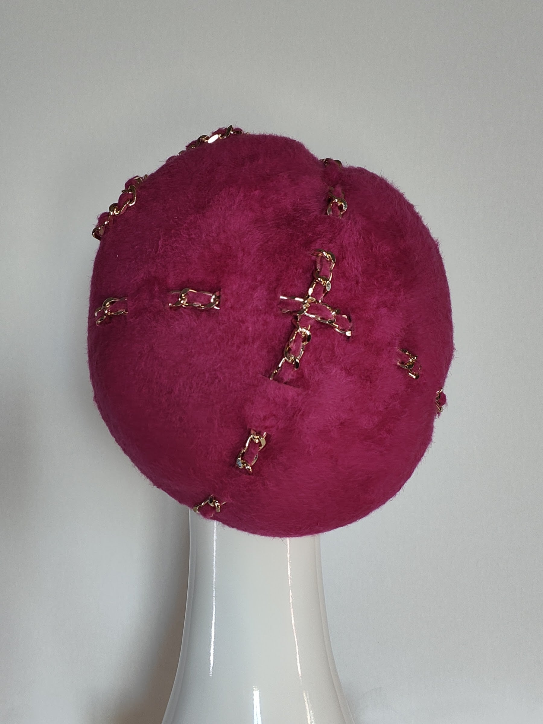 Designer Pink beret Poppy crafted from felt – Kathryn Lee Millinery Australia
