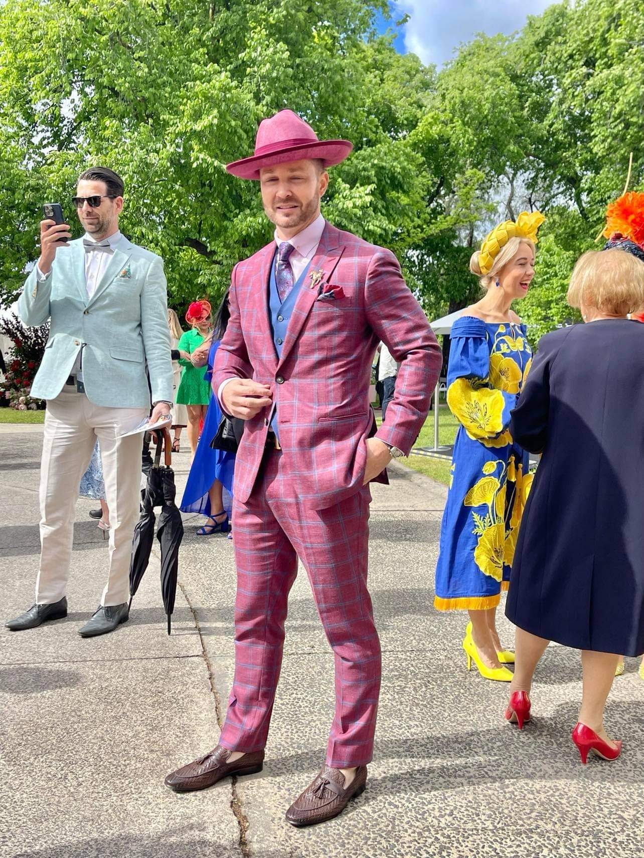 Race day client gallery photo - handcrafted hat by Sydney milliner Kathryn Lee