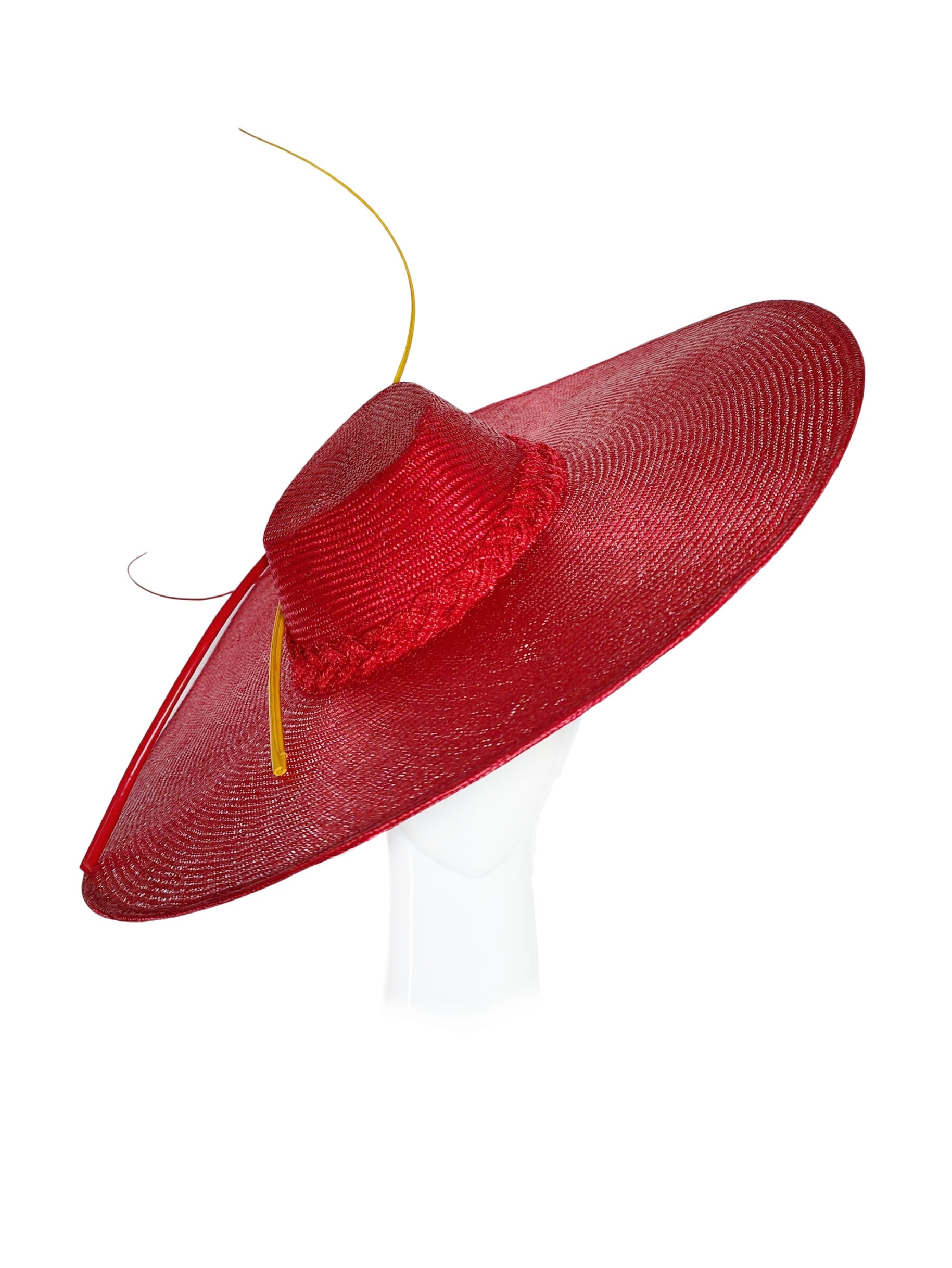 Australian milliner Kathryn Lee – Roberta Yellow fedora featuring straw