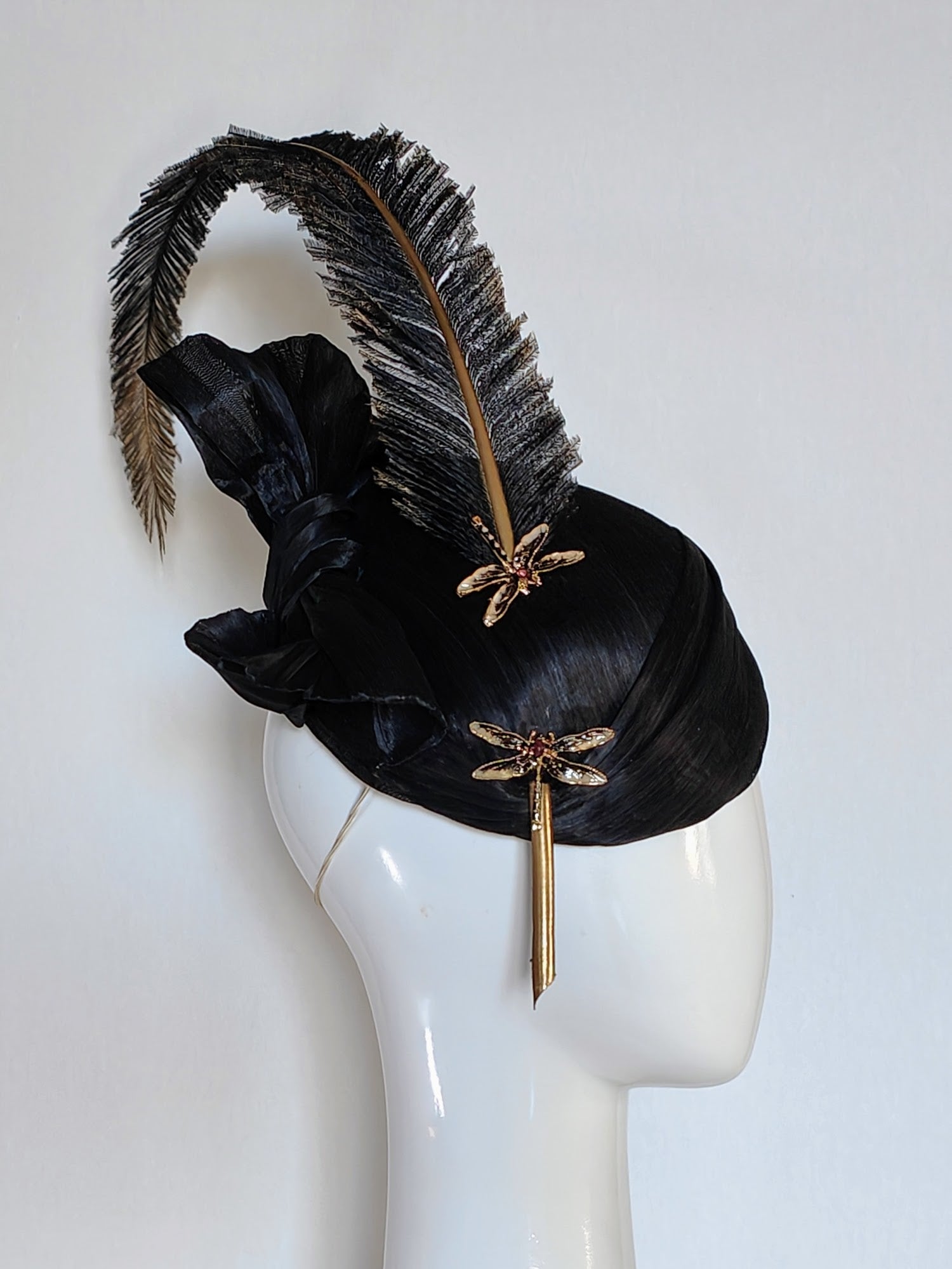 Sabrina handcrafted hat crafted from silk and feather – perfect for Royal Ascot and garden party