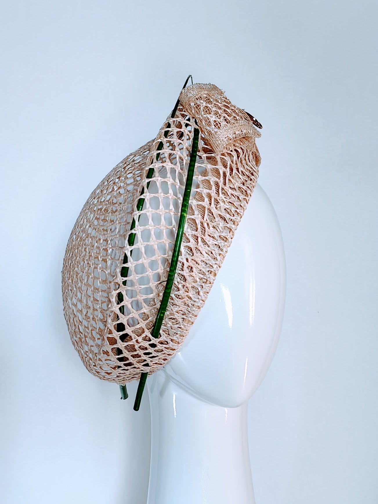 Bespoke Tawny beret crafted from straw – designed for Cairns Amateurs by Kathryn Lee