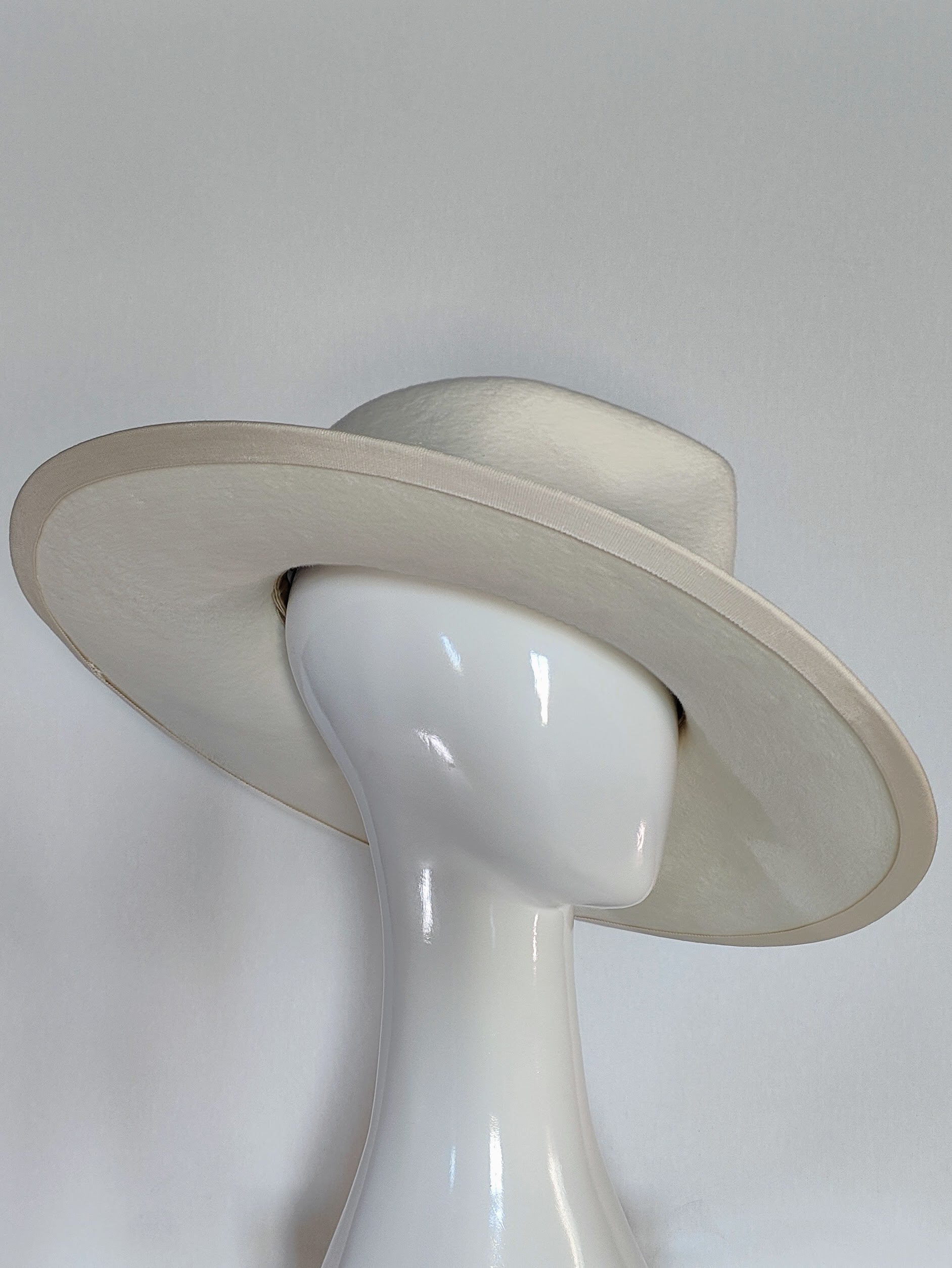 Designer Cream fedora Tilly crafted from felt – Kathryn Lee Millinery Australia