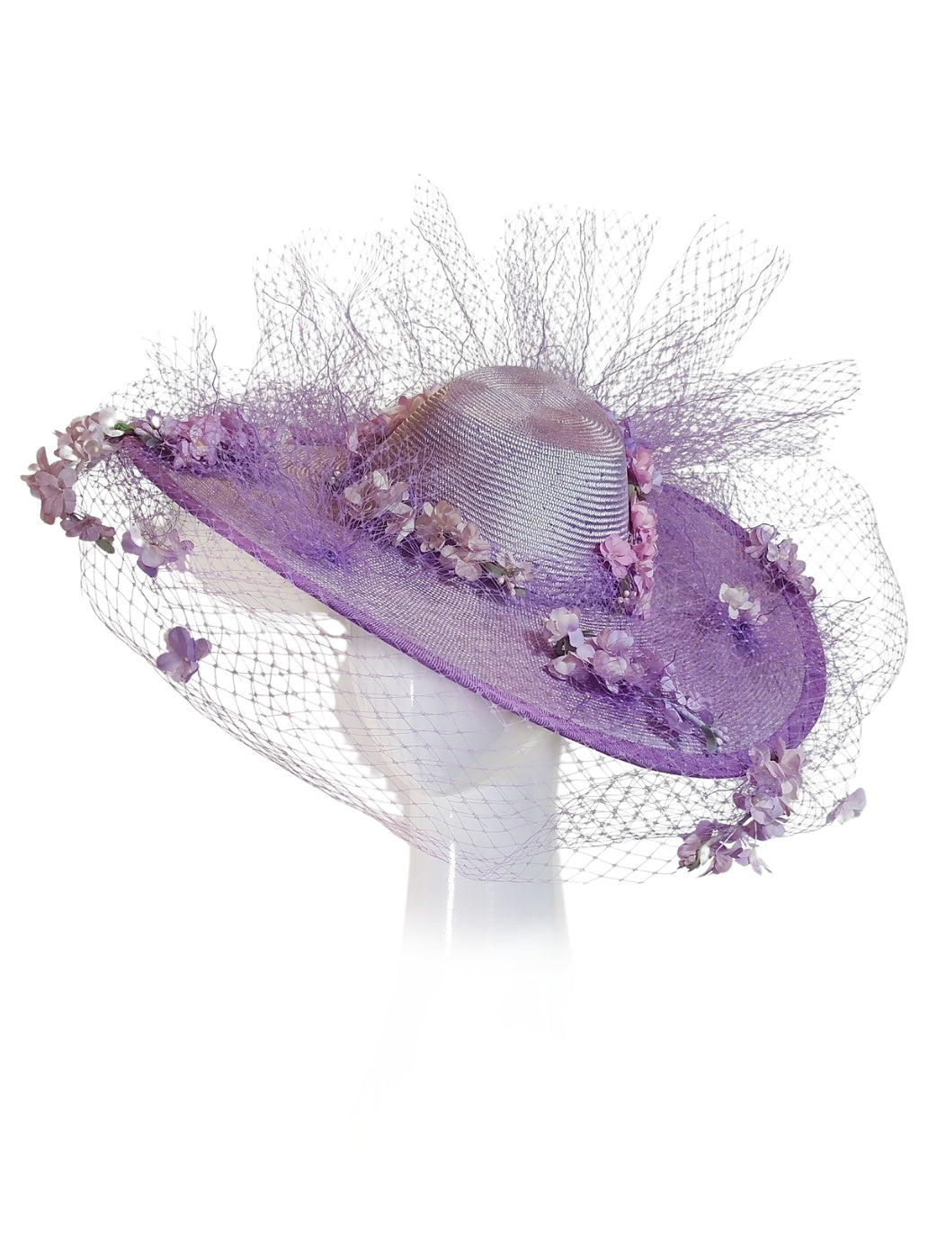 Bespoke Violette hat crafted from straw – designed for fashions on the field by Kathryn Lee