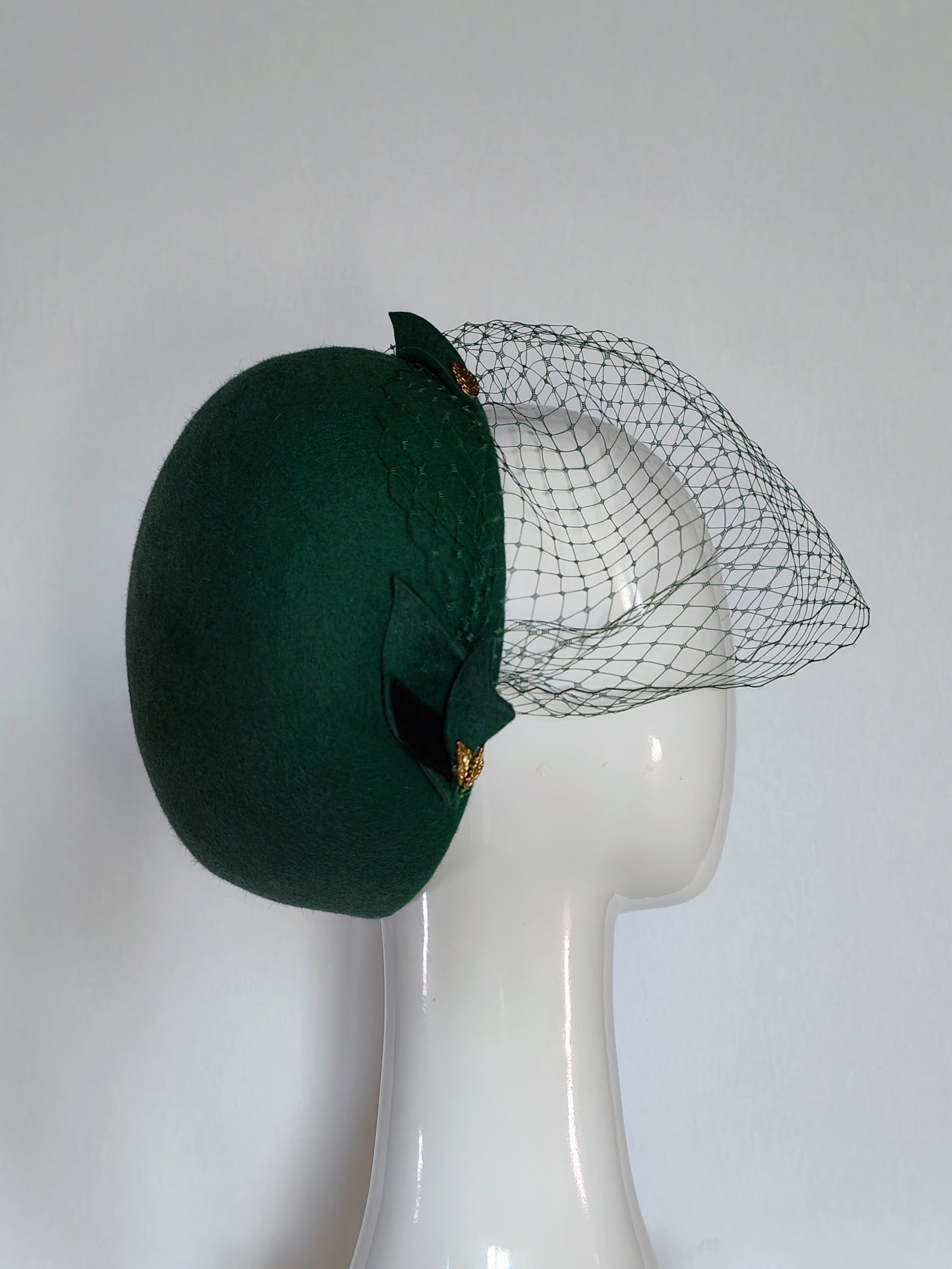 Bespoke Yvonne pillbox hat crafted from felt – designed for Oaks Day by Kathryn Lee