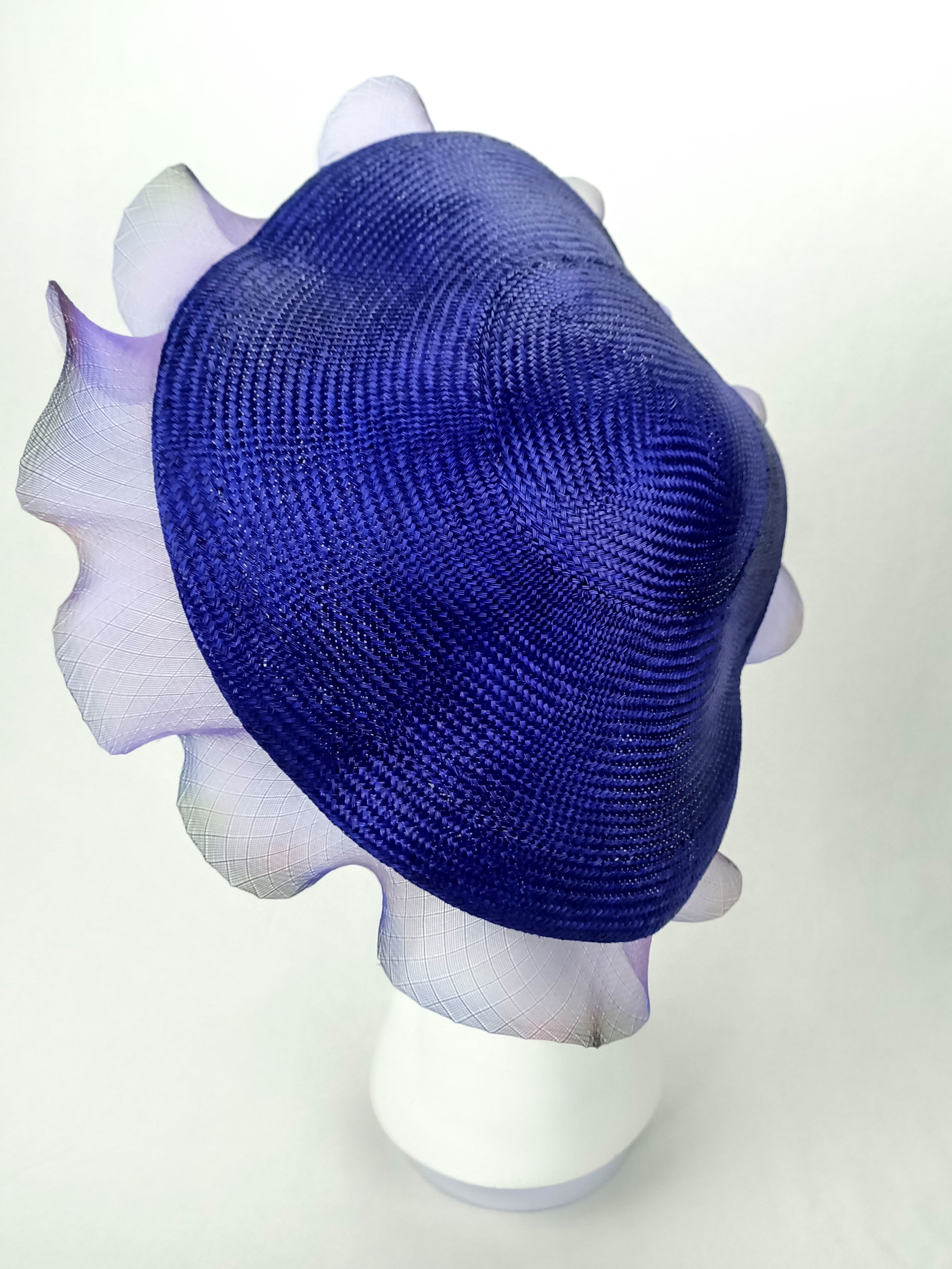 Purple hat Amethyst featuring straw – handmade in Sydney by Kathryn Lee
