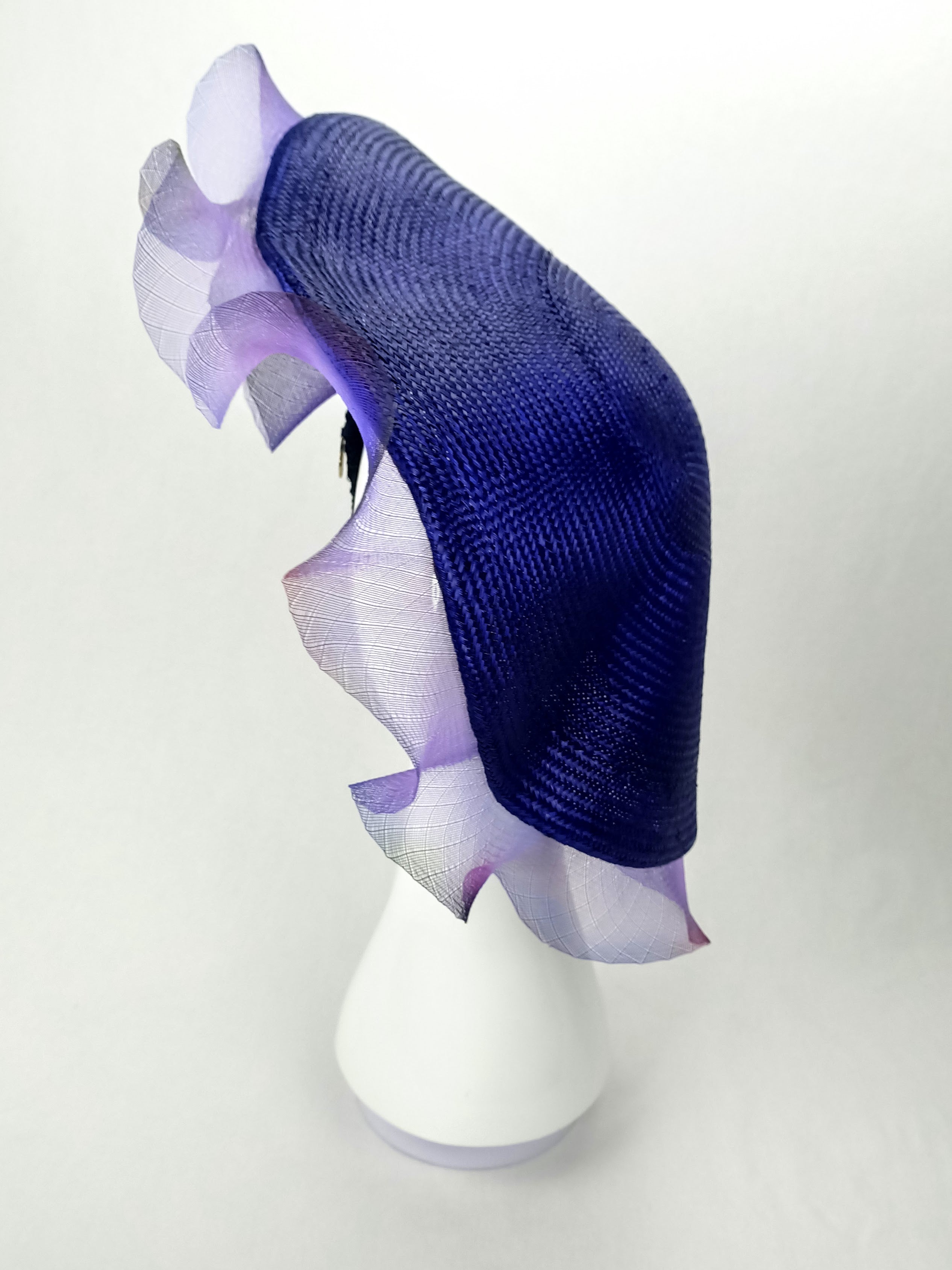 Bespoke Amethyst hat crafted from straw – designed for Flemington by Kathryn Lee