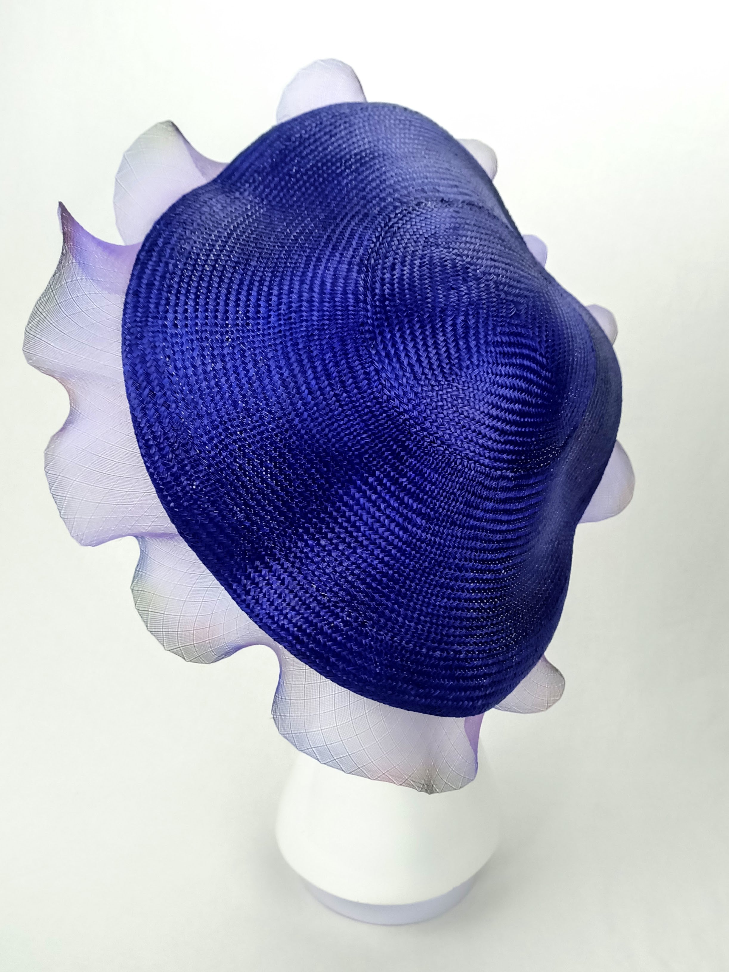 Kathryn Lee Millinery Amethyst hat featuring straw – Australian couture headwear