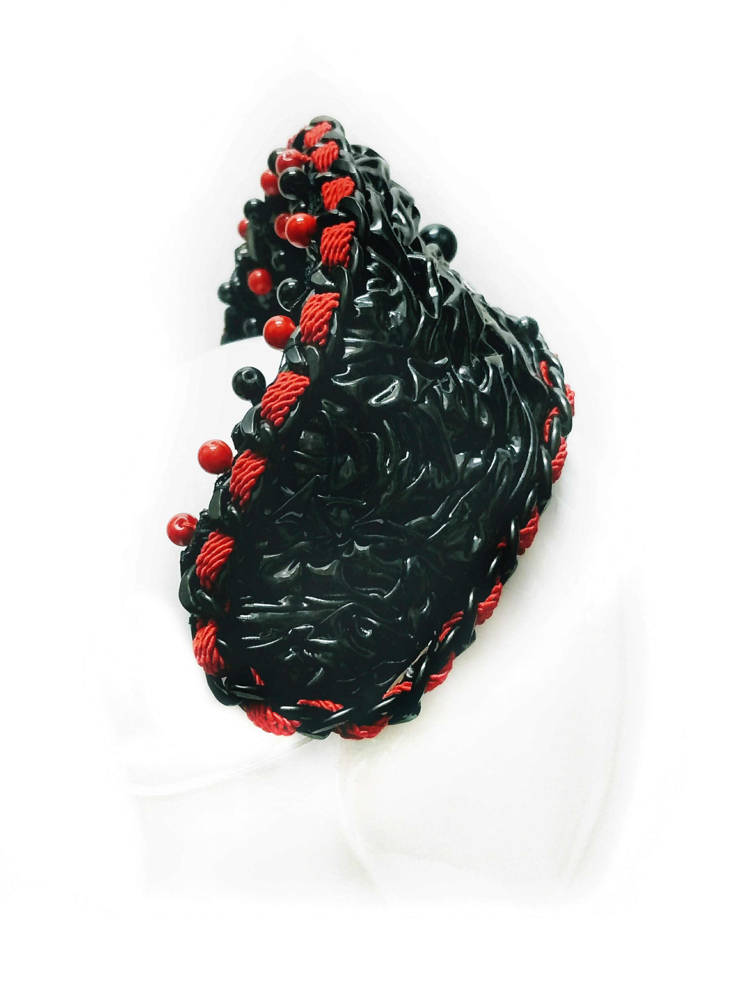Handcrafted Black headband Avena – Kathryn Lee bespoke collection
