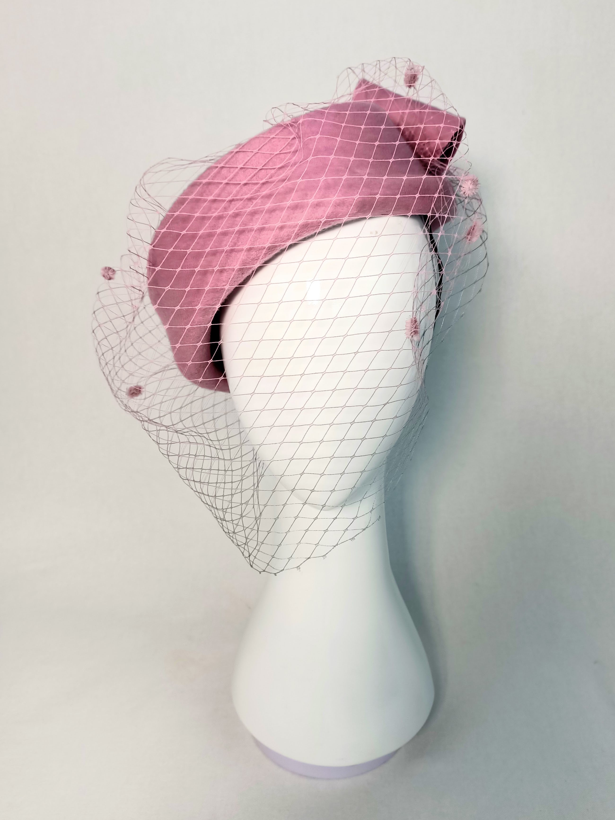 Bryony by Kathryn Lee Millinery – bespoke Pink pillbox hat for Royal Ascot