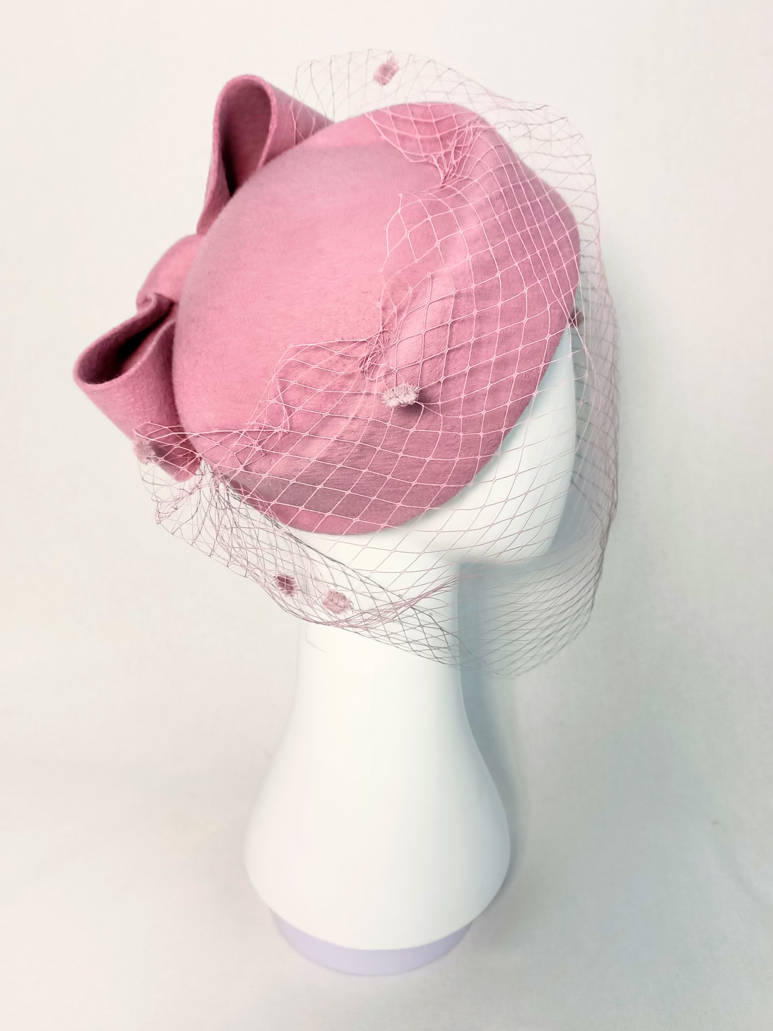 Bespoke Bryony pillbox hat crafted from felt – designed for garden party by Kathryn Lee