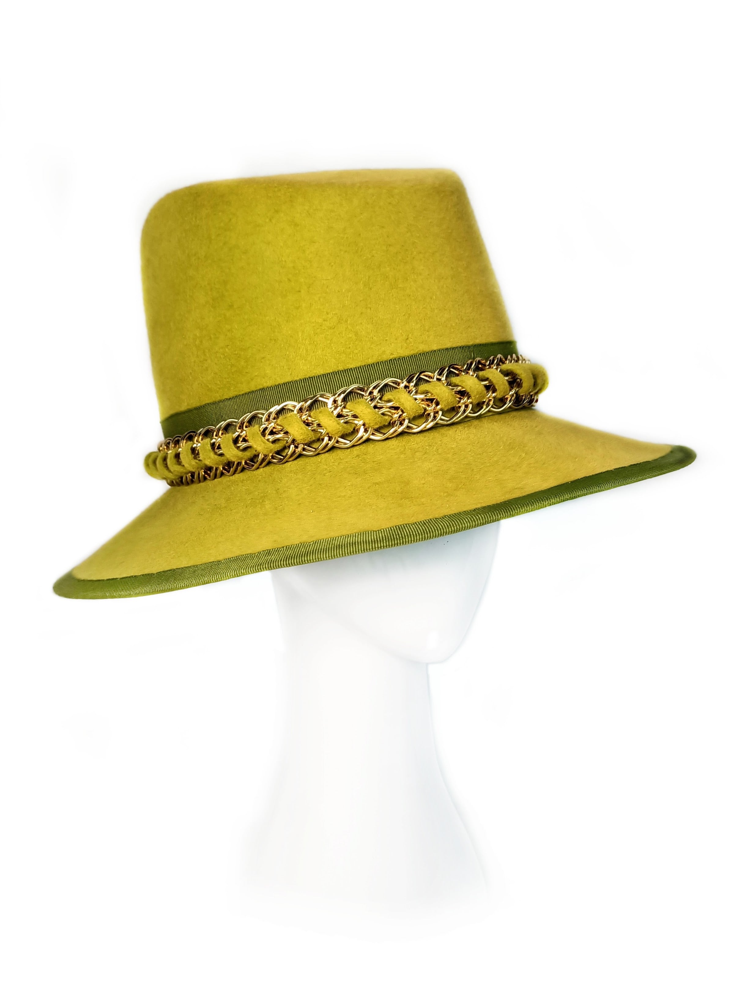 Handcrafted Moss green fedora Candace – Kathryn Lee bespoke collection