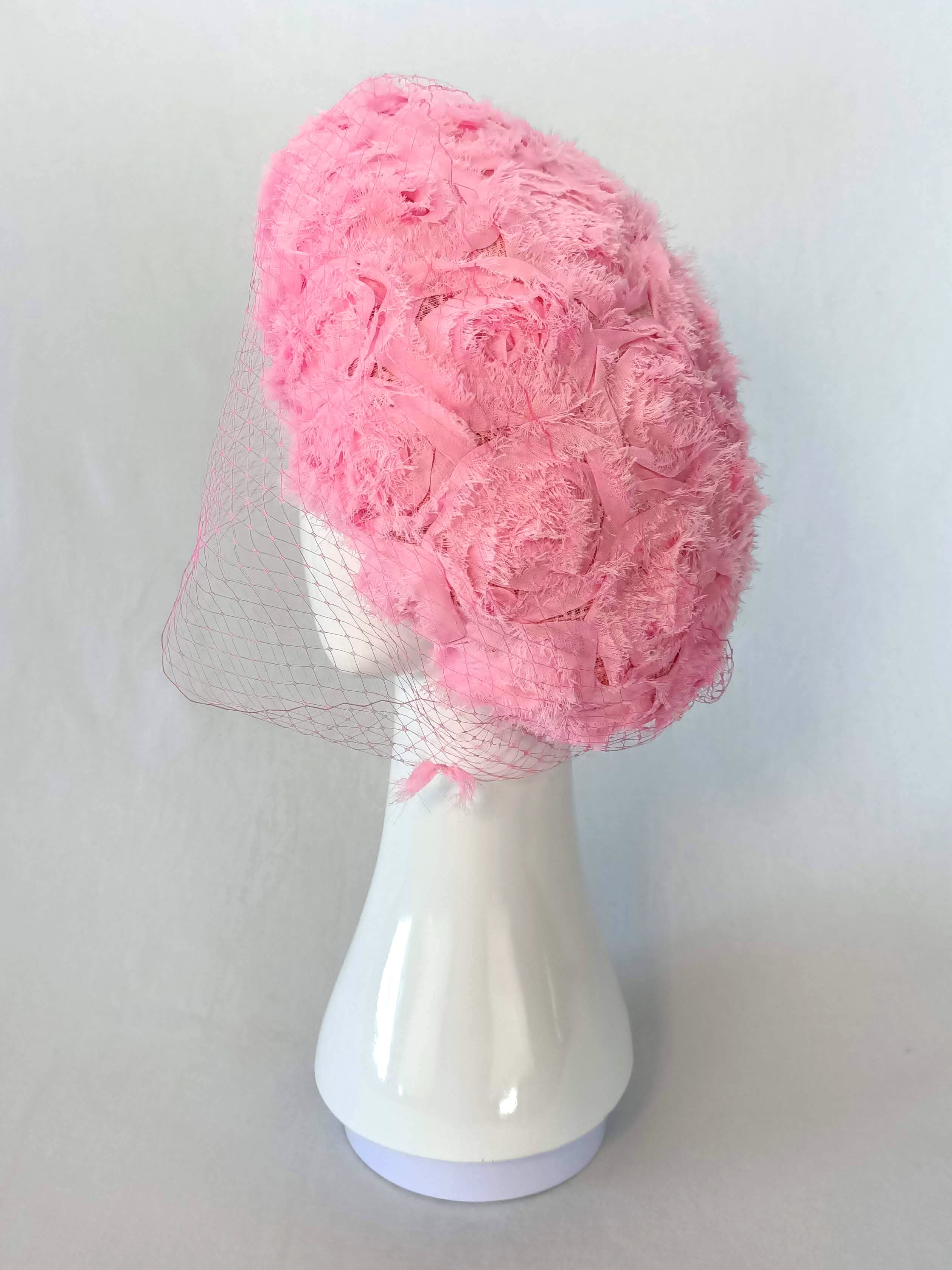 Candy beret crafted from silk – luxury racing headwear by Kathryn Lee