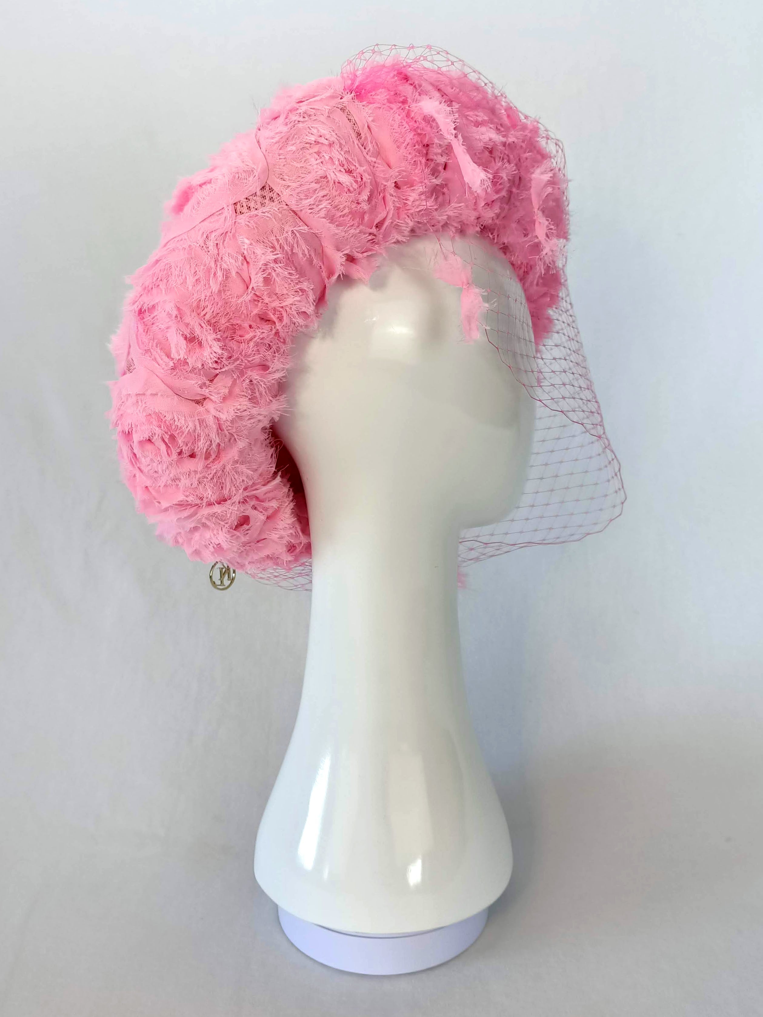 Candy handcrafted beret crafted from silk – perfect for polo and Kentucky Derby