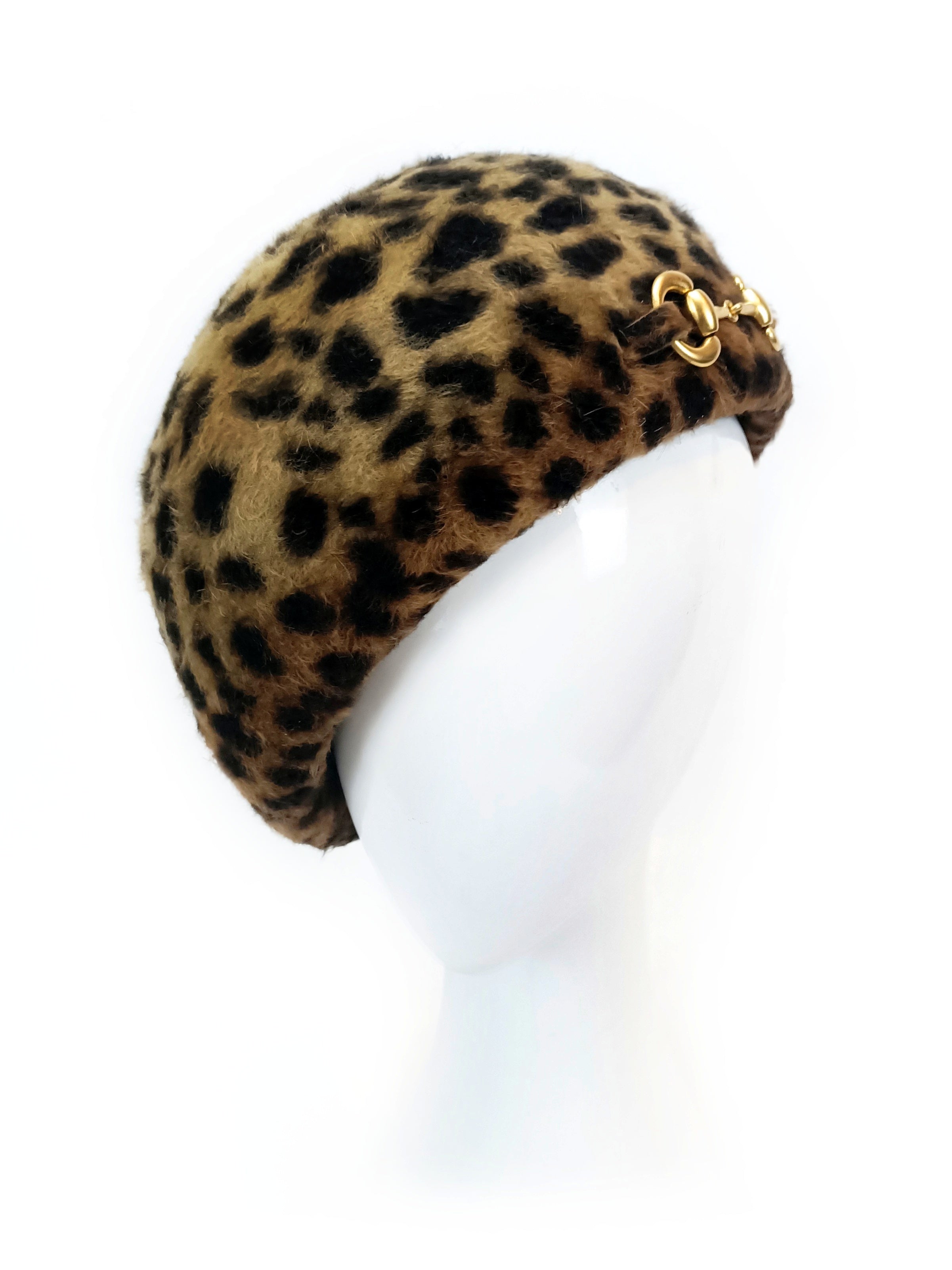 Gold beret Chantal featuring felt – handmade in Sydney by Kathryn Lee