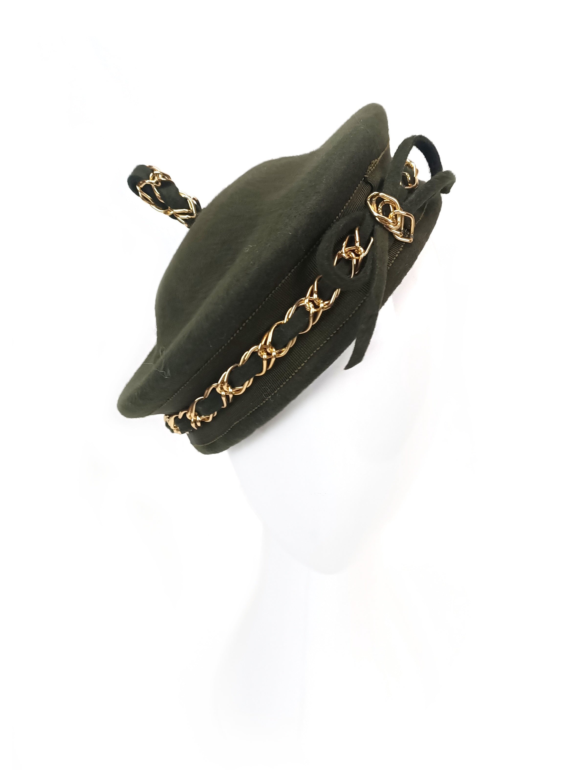 Handcrafted Khaki beret Colette – Kathryn Lee bespoke collection