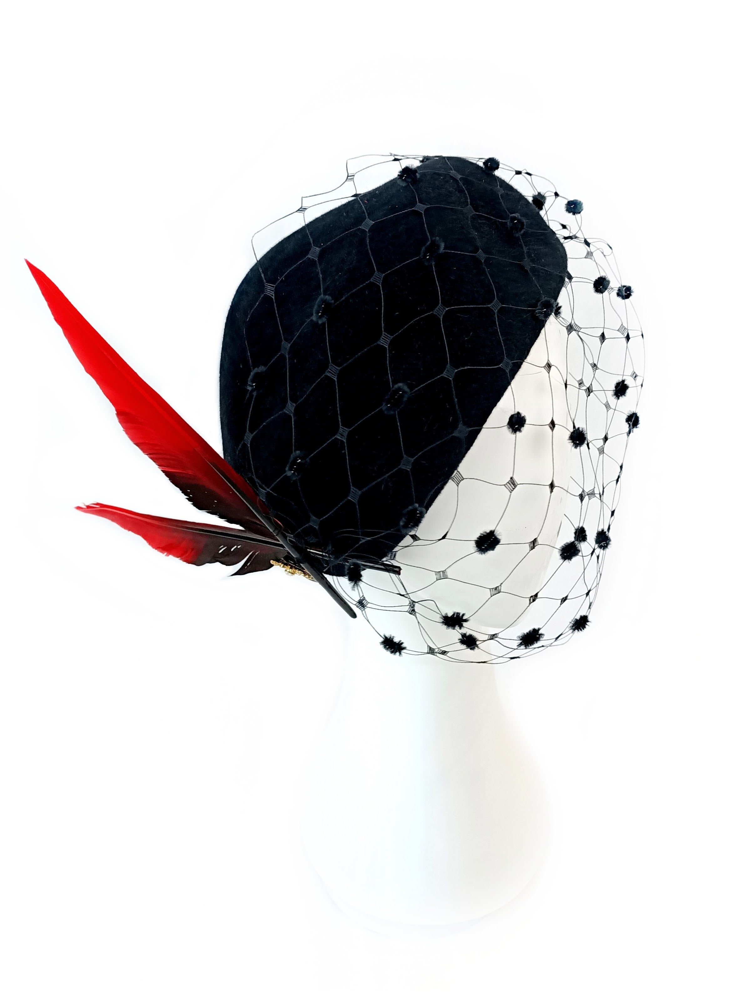 Daisy by Kathryn Lee Millinery – bespoke Black beret for race day