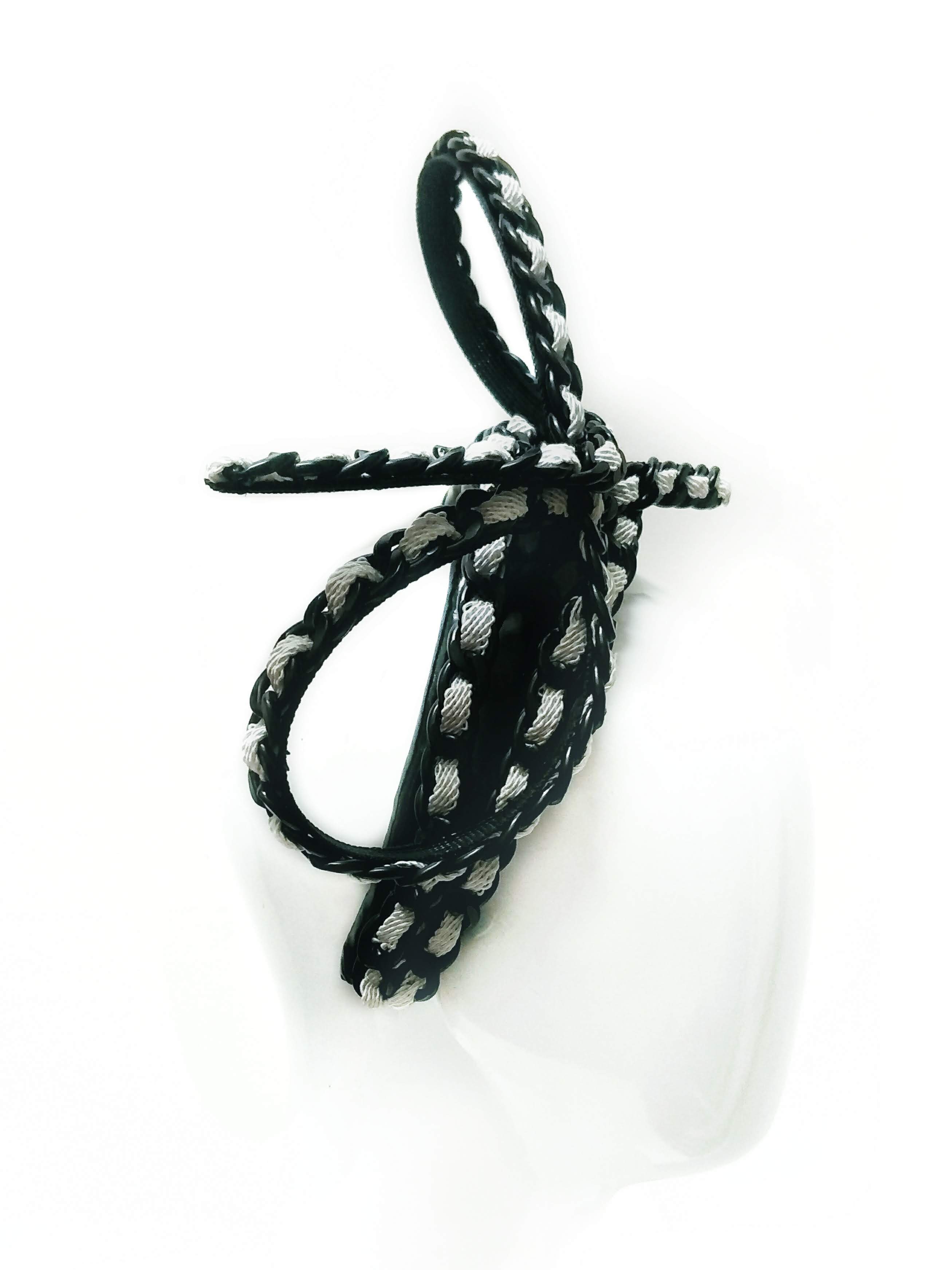 Black headband Derby Chain featuring latex – handmade in Sydney by Kathryn Lee