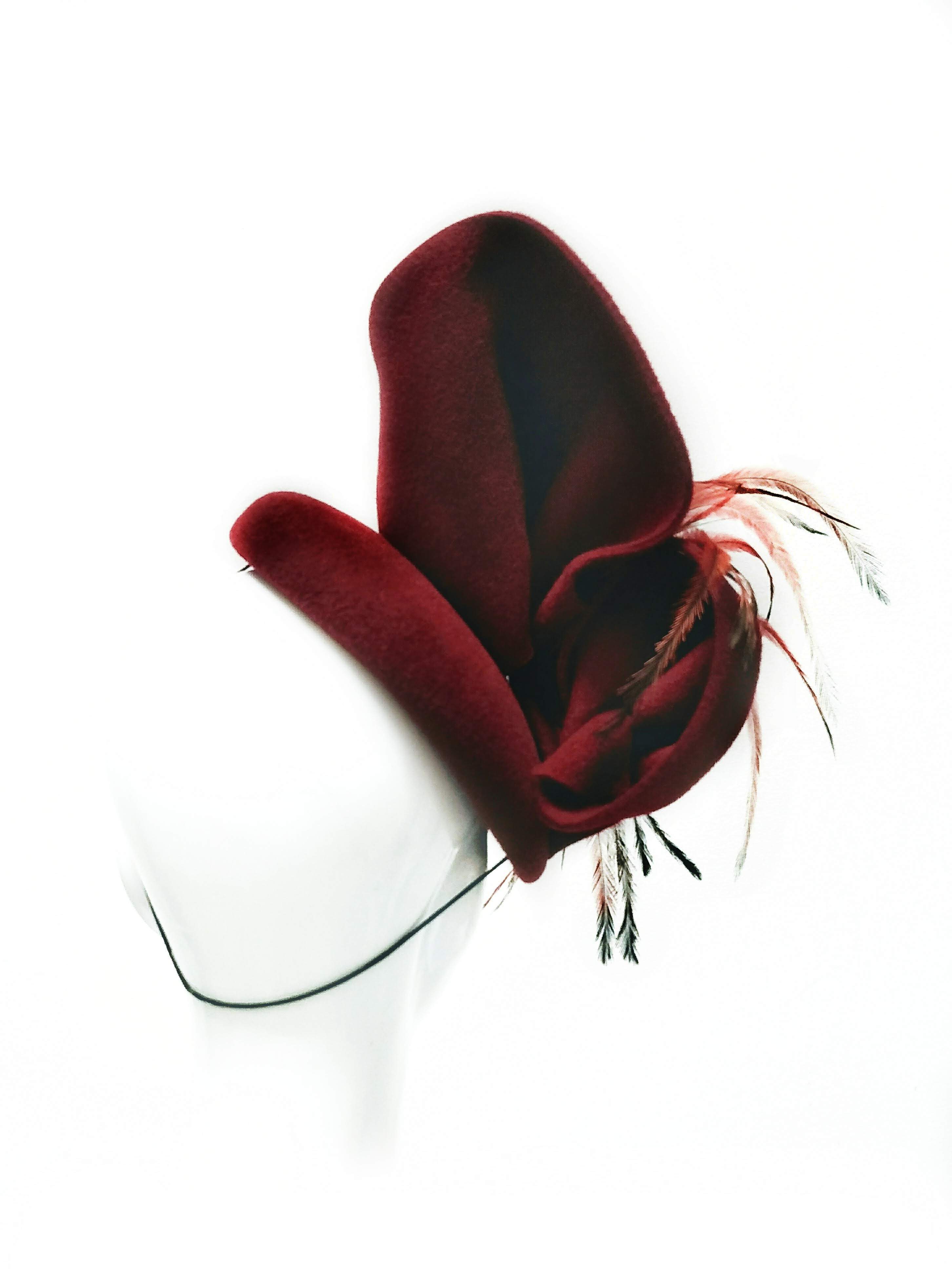 Dita handcrafted hat crafted from felt – perfect for Flemington and garden party