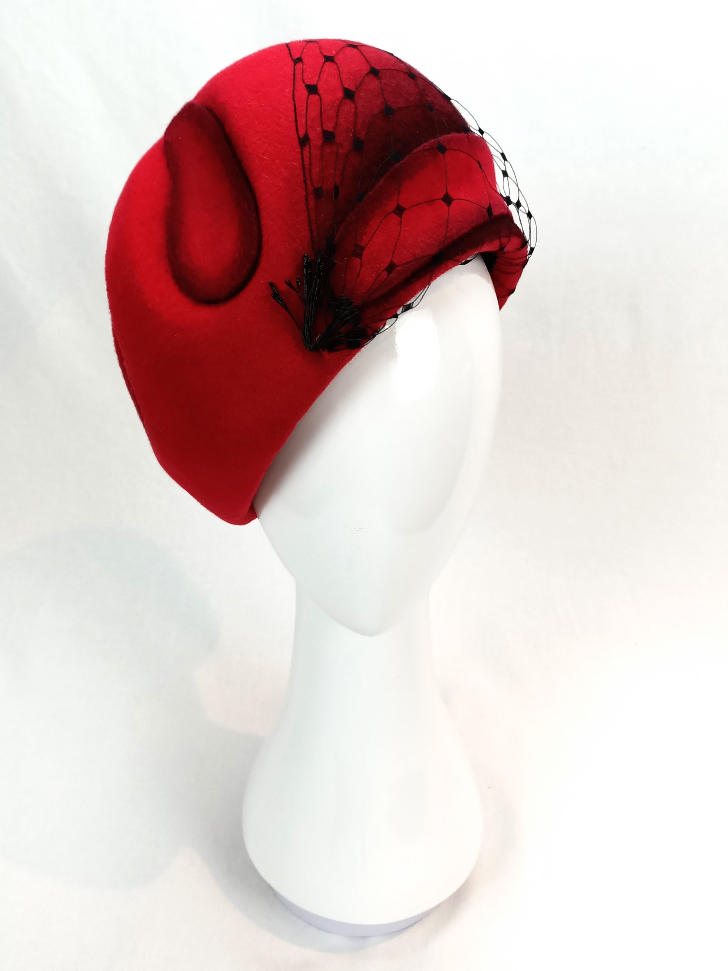 Bespoke Elsa beret crafted from felt – designed for Oaks Day by Kathryn Lee
