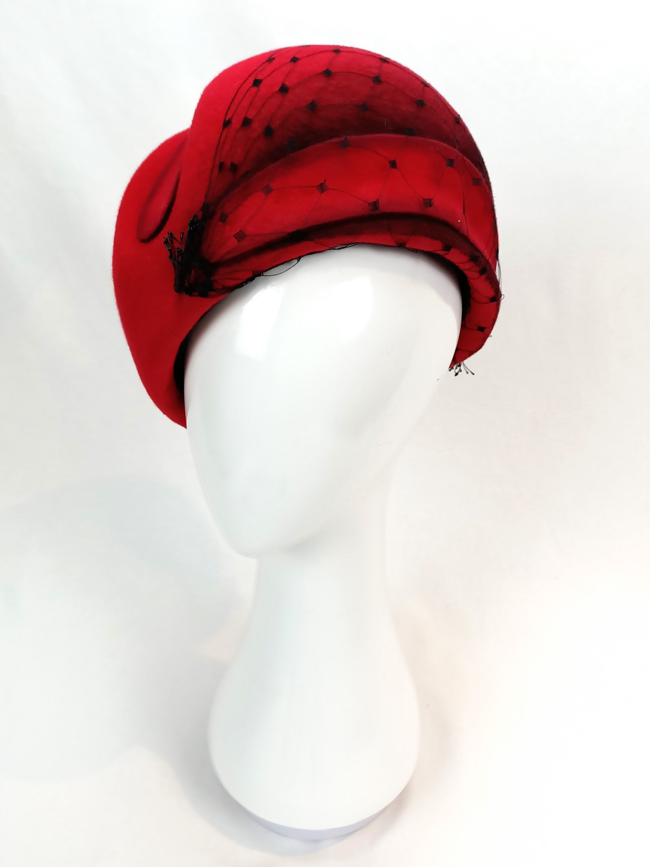 Elsa Black beret crafted from felt by Kathryn Lee Millinery, Australian bespoke milliner