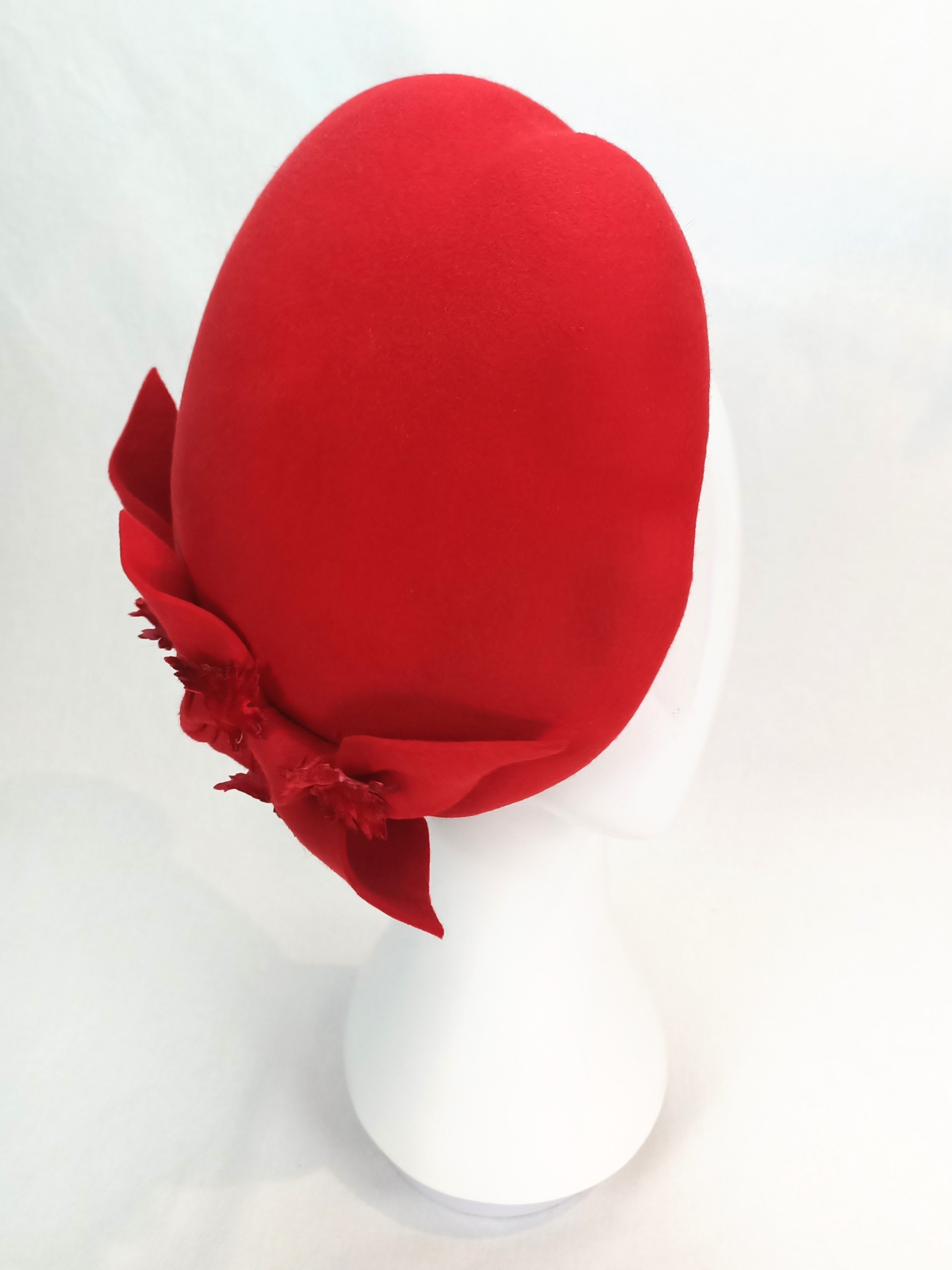 Red beret Emily featuring felt – handmade in Sydney by Kathryn Lee